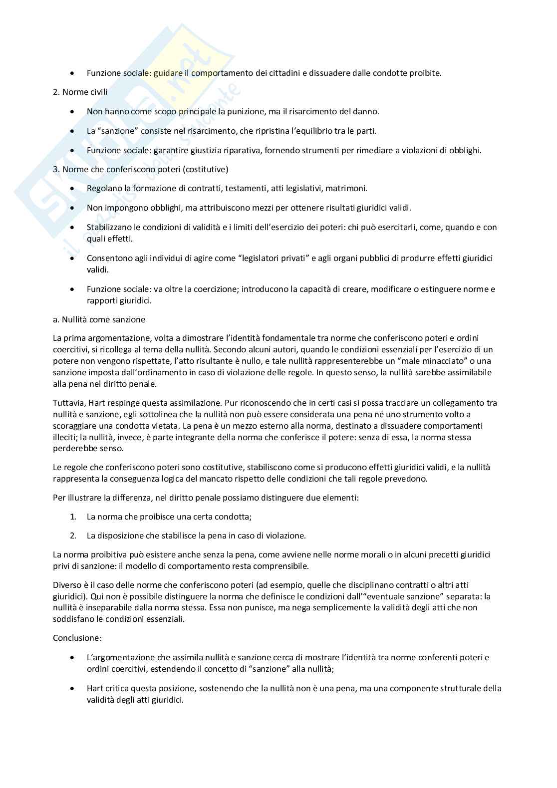 Riassunto esame Filosofia del diritto, Prof. Ricciardi Mario, libro consigliato Il concetto di diritto, Hart Pag. 6