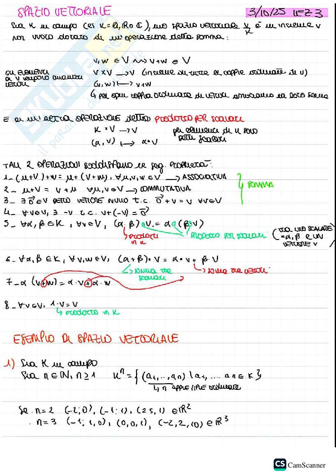 Spazi vettoriali Pag. 1