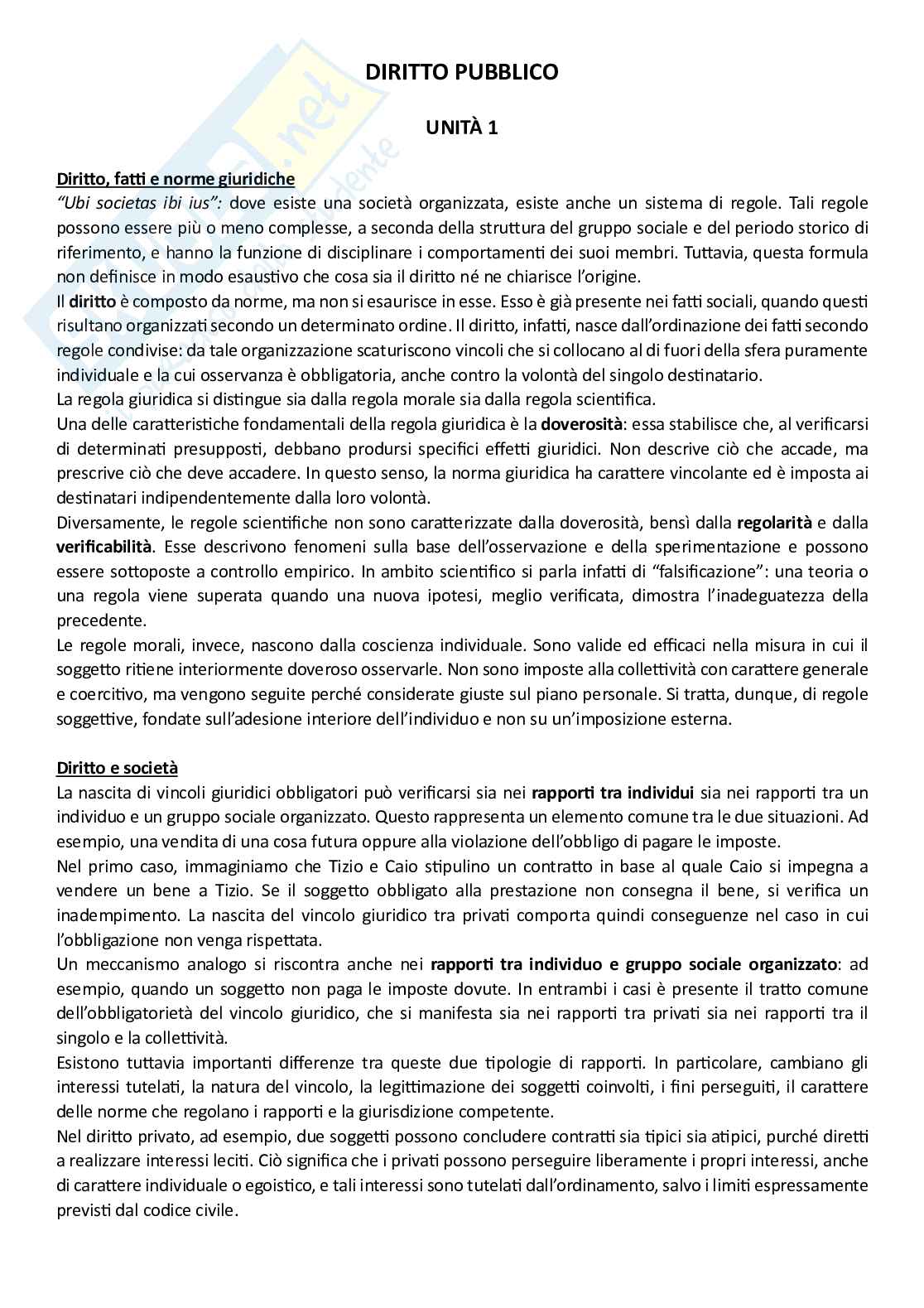 Diritto pubblico - Primo parziale Pag. 1