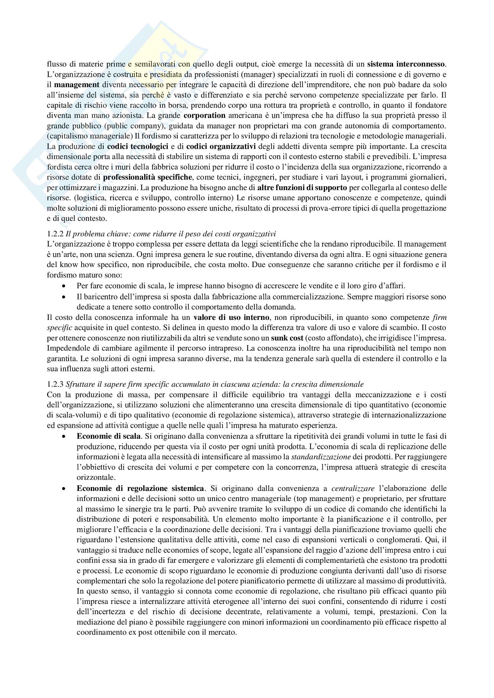 Riassunto esame Economia e management delle imprese, prof. Chiacchierini, libro consigliato Economia e management delle imprese, strategie e strumenti per la competitività e la gestione aziendale,Tunisini, Pencarelli, Ferrucci Pag. 2