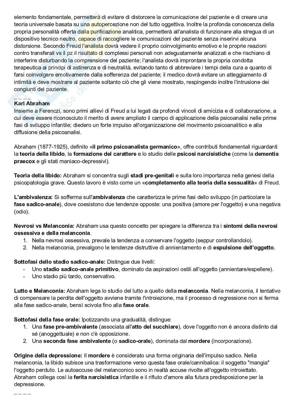 Riassunto esame Psicologia dinamica, Prof. Sideli Lucia, libro consigliato Psicologia dinamica, De Coro, A. & Ortu  Pag. 11