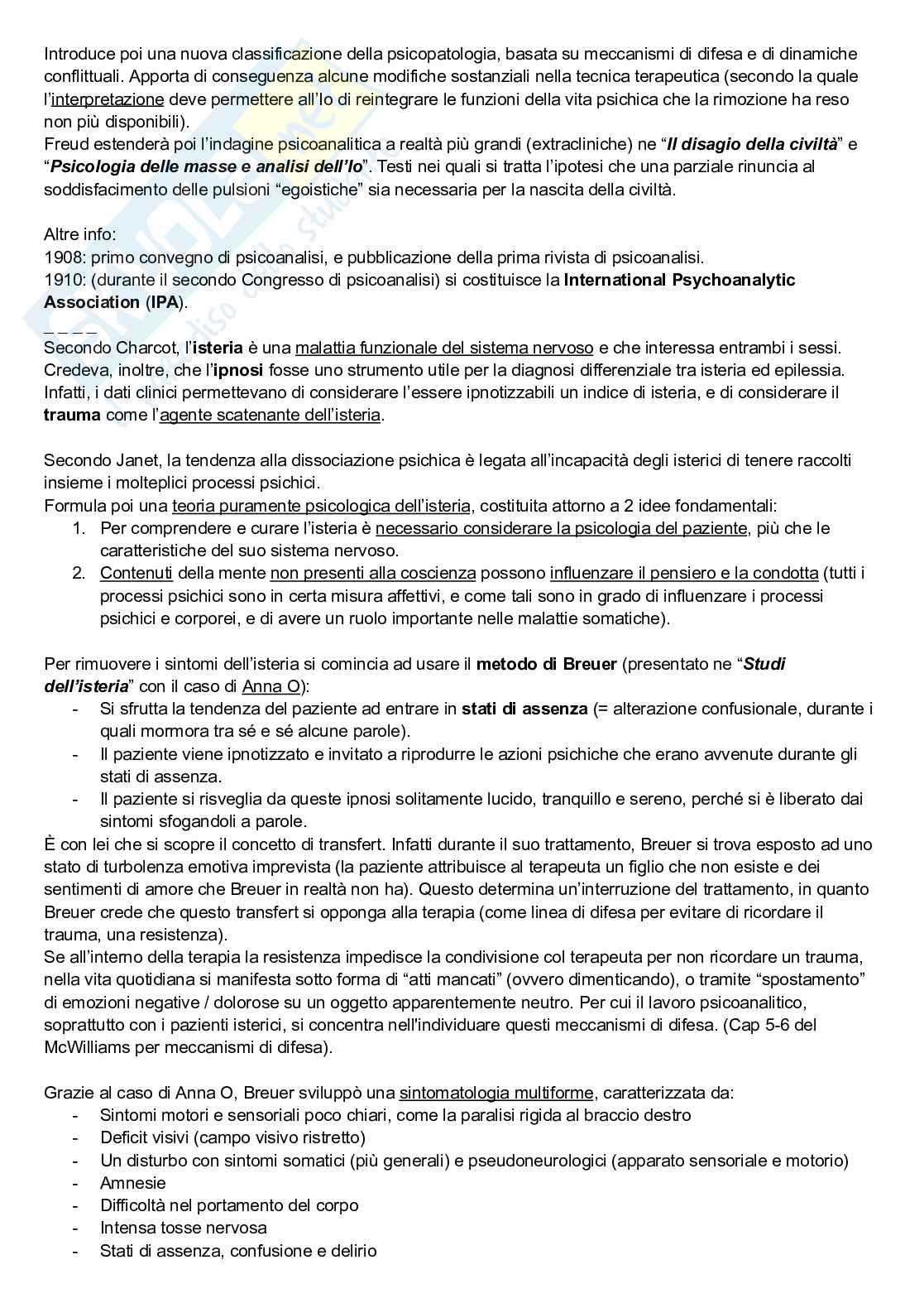 Riassunto esame Psicologia dinamica, Prof. Sideli Lucia, libro consigliato Psicologia dinamica, De Coro, A. & Ortu  Pag. 2