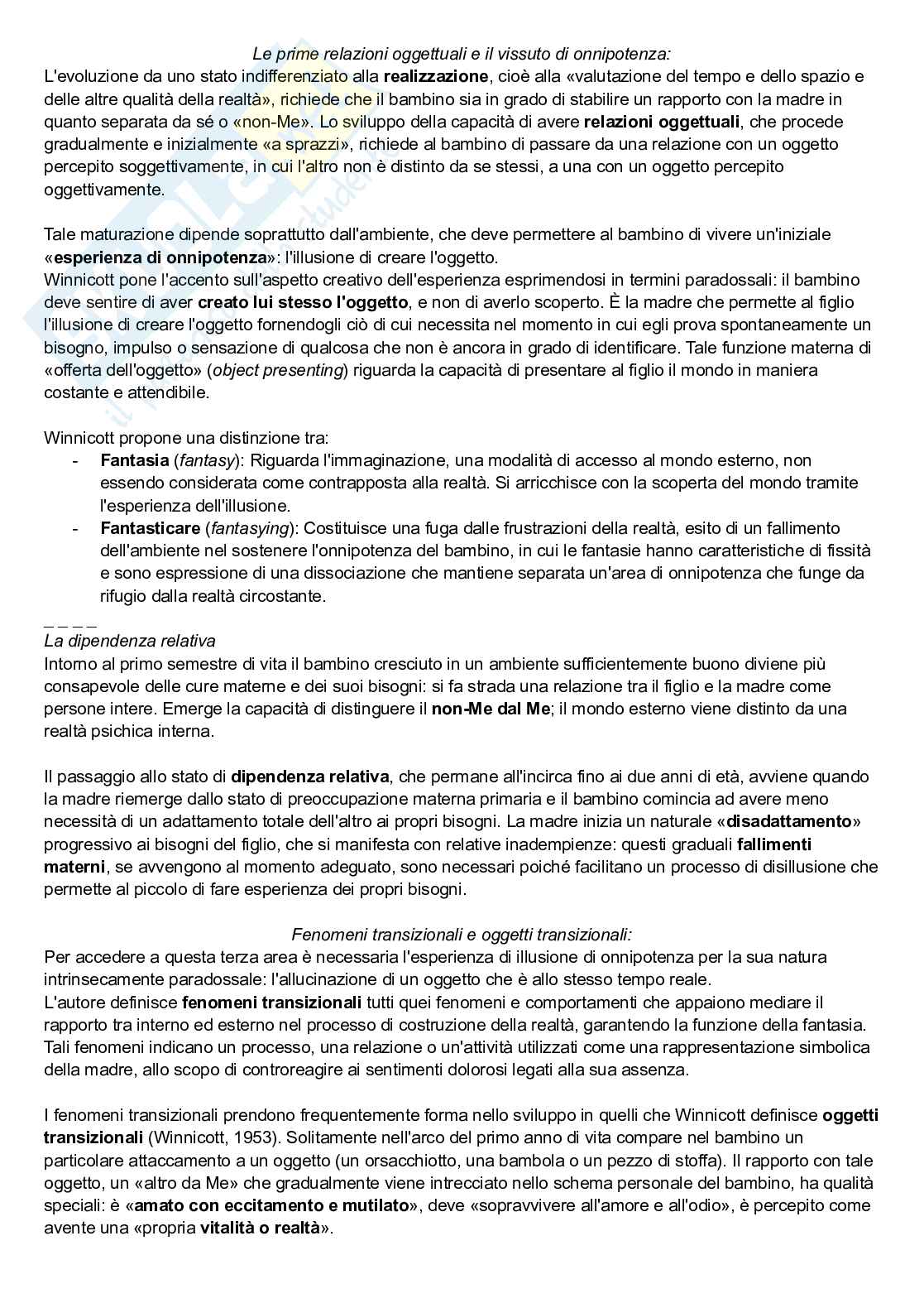Riassunto esame Psicologia dinamica, Prof. Sideli Lucia, libro consigliato Psicologia dinamica, De Coro, A. & Ortu  Pag. 31
