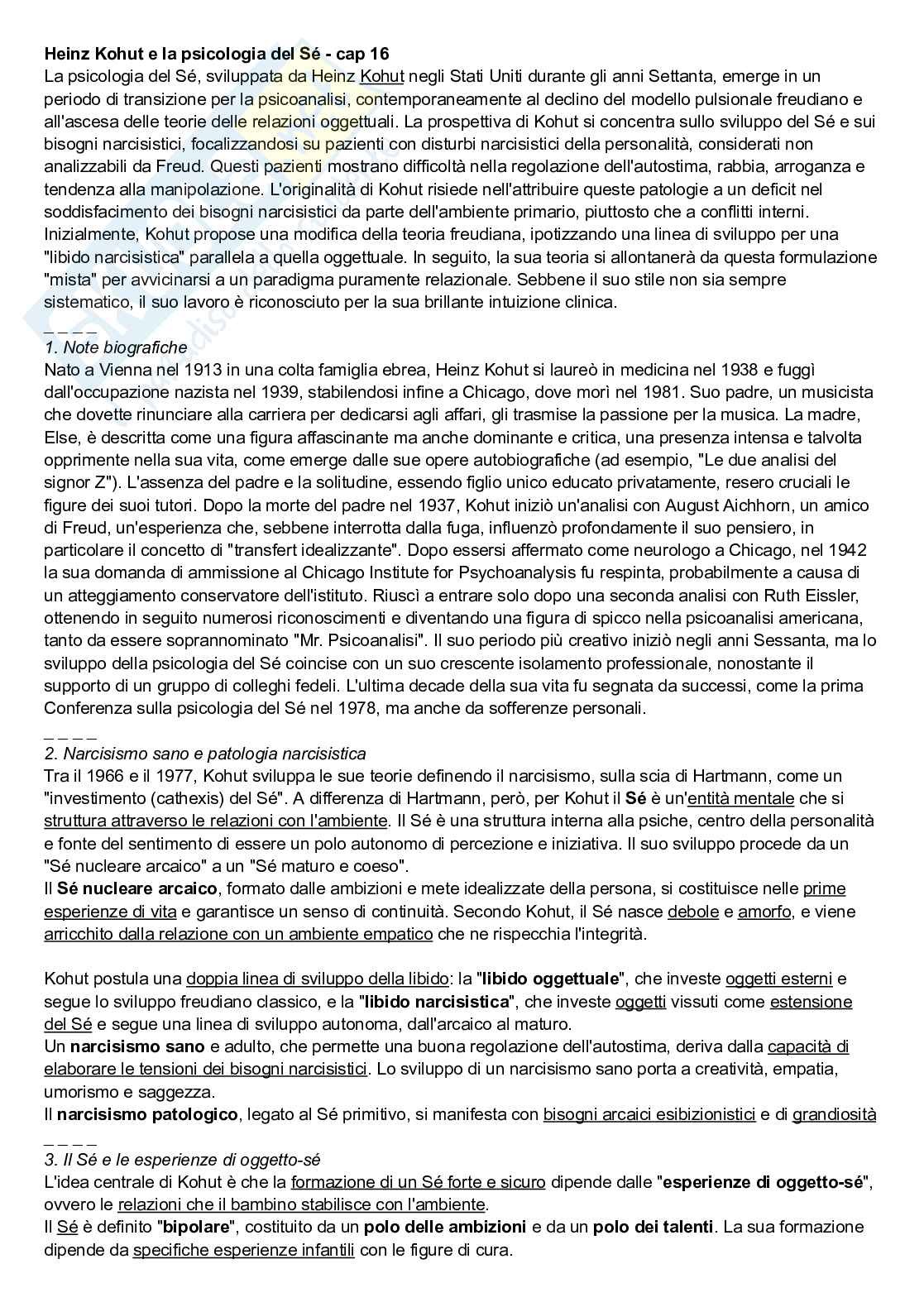 Riassunto esame Psicologia dinamica, Prof. Sideli Lucia, libro consigliato Psicologia dinamica, De Coro, A. & Ortu  Pag. 61