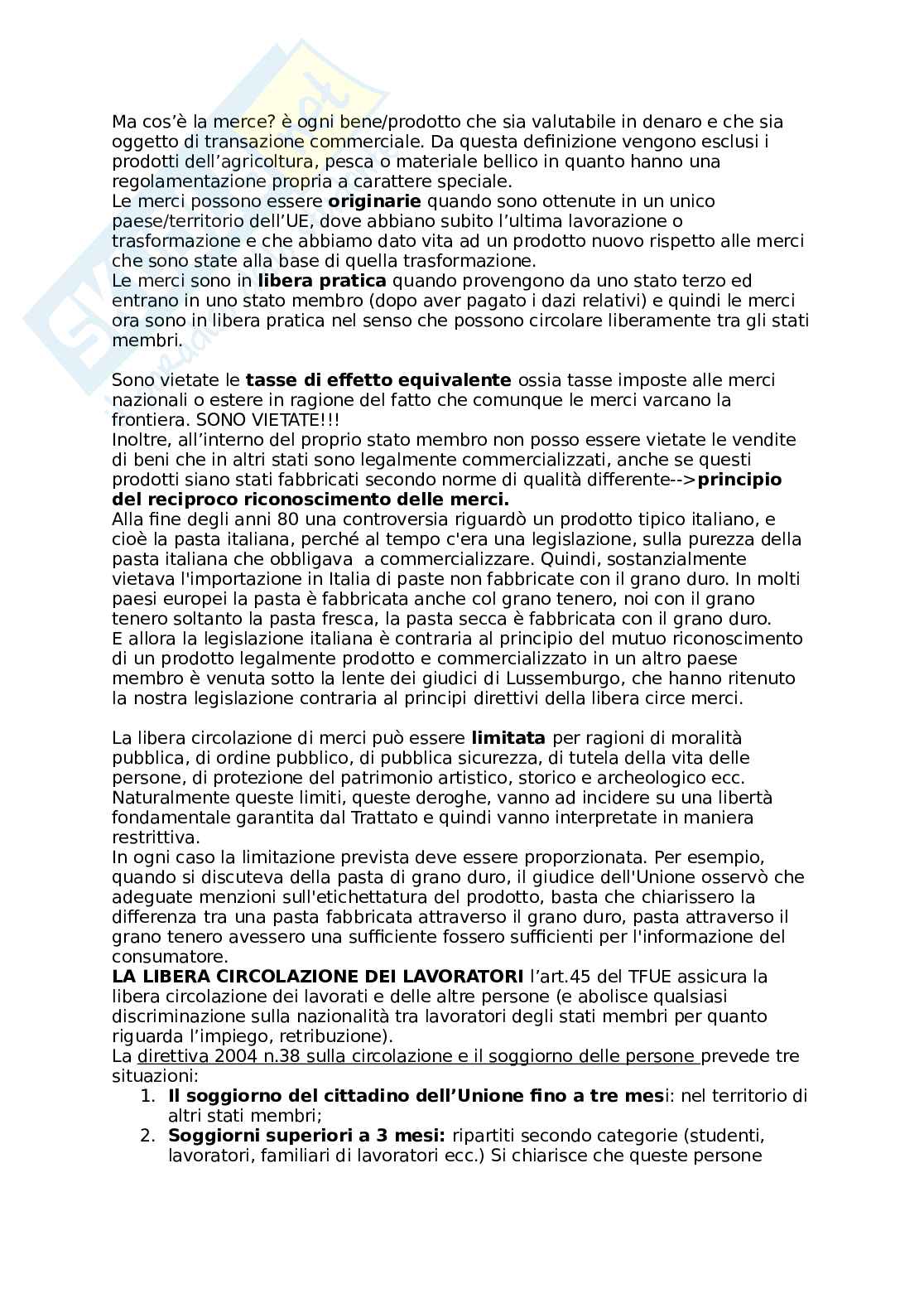 Riassunto esame Diritto dell'unione europea, Prof. Carta Mario, libro consigliato Diritto dell'Unione Europea, Villani Pag. 21