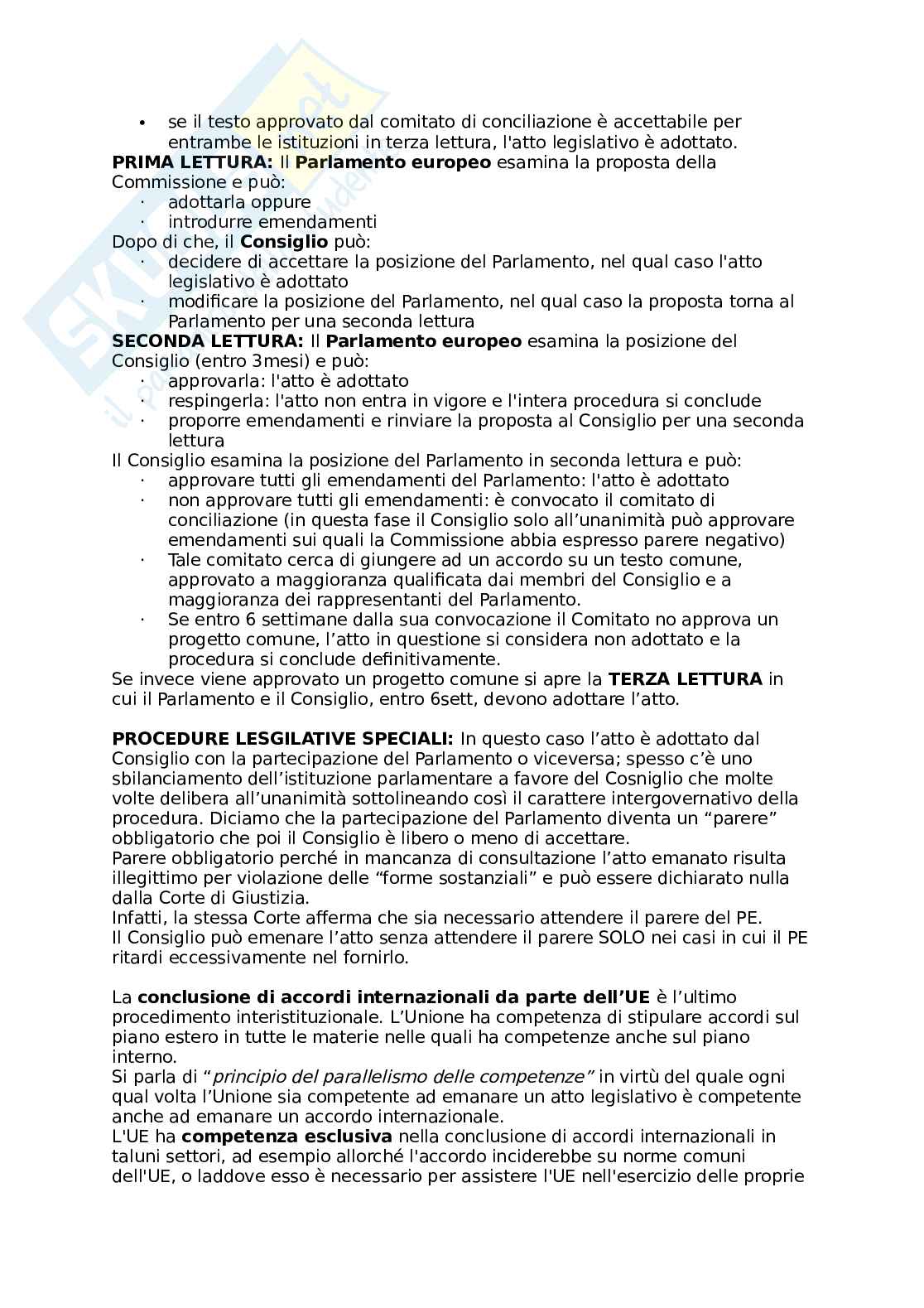 Riassunto esame Diritto dell'unione europea, Prof. Carta Mario, libro consigliato Diritto dell'Unione Europea, Villani Pag. 36