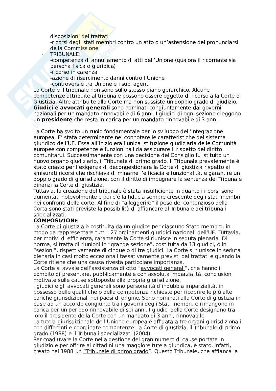 Riassunto esame Diritto dell'unione europea, Prof. Carta Mario, libro consigliato Diritto dell'Unione Europea, Villani Pag. 46