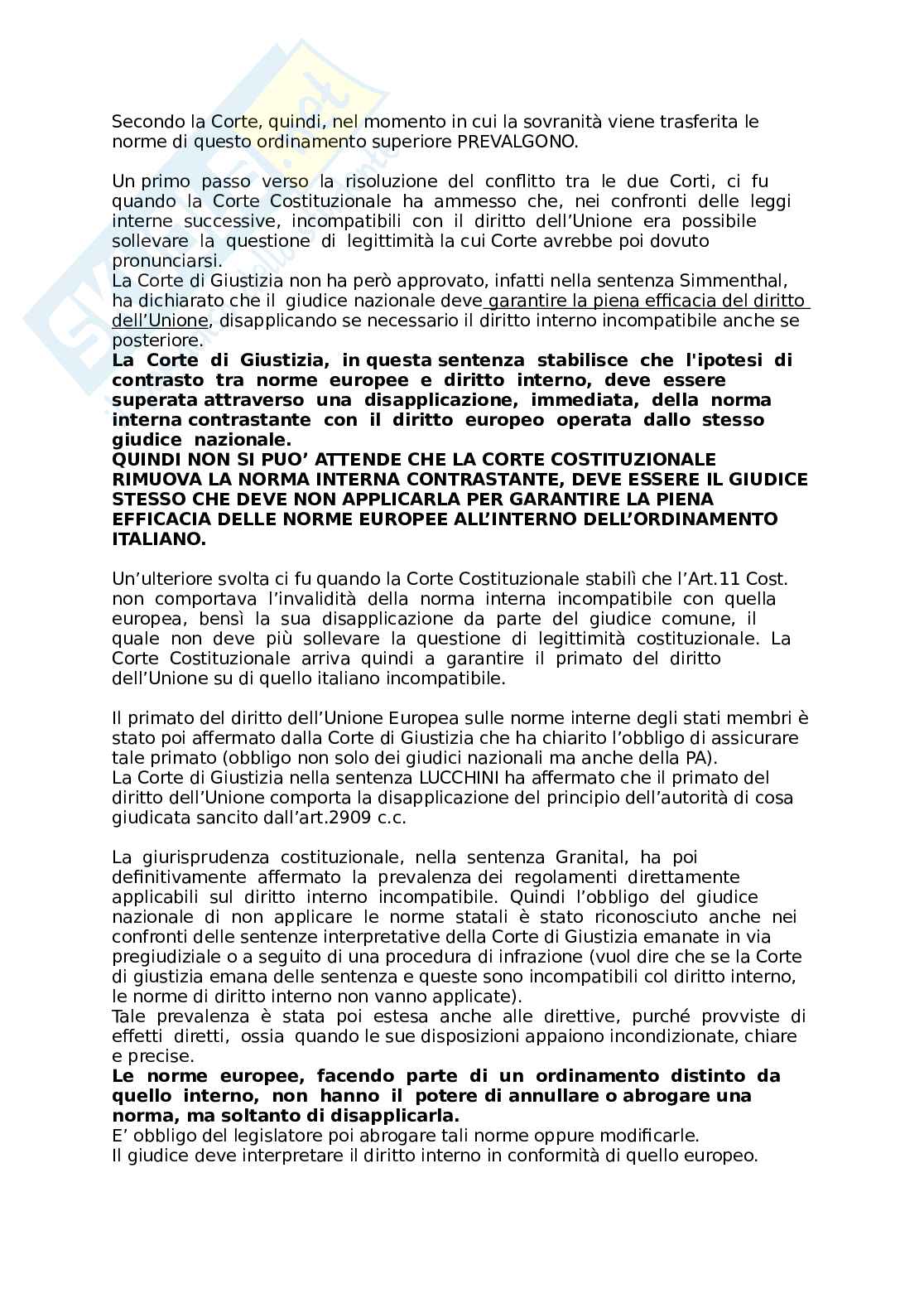 Riassunto esame Diritto dell'unione europea, Prof. Carta Mario, libro consigliato Diritto dell'Unione Europea, Villani Pag. 56
