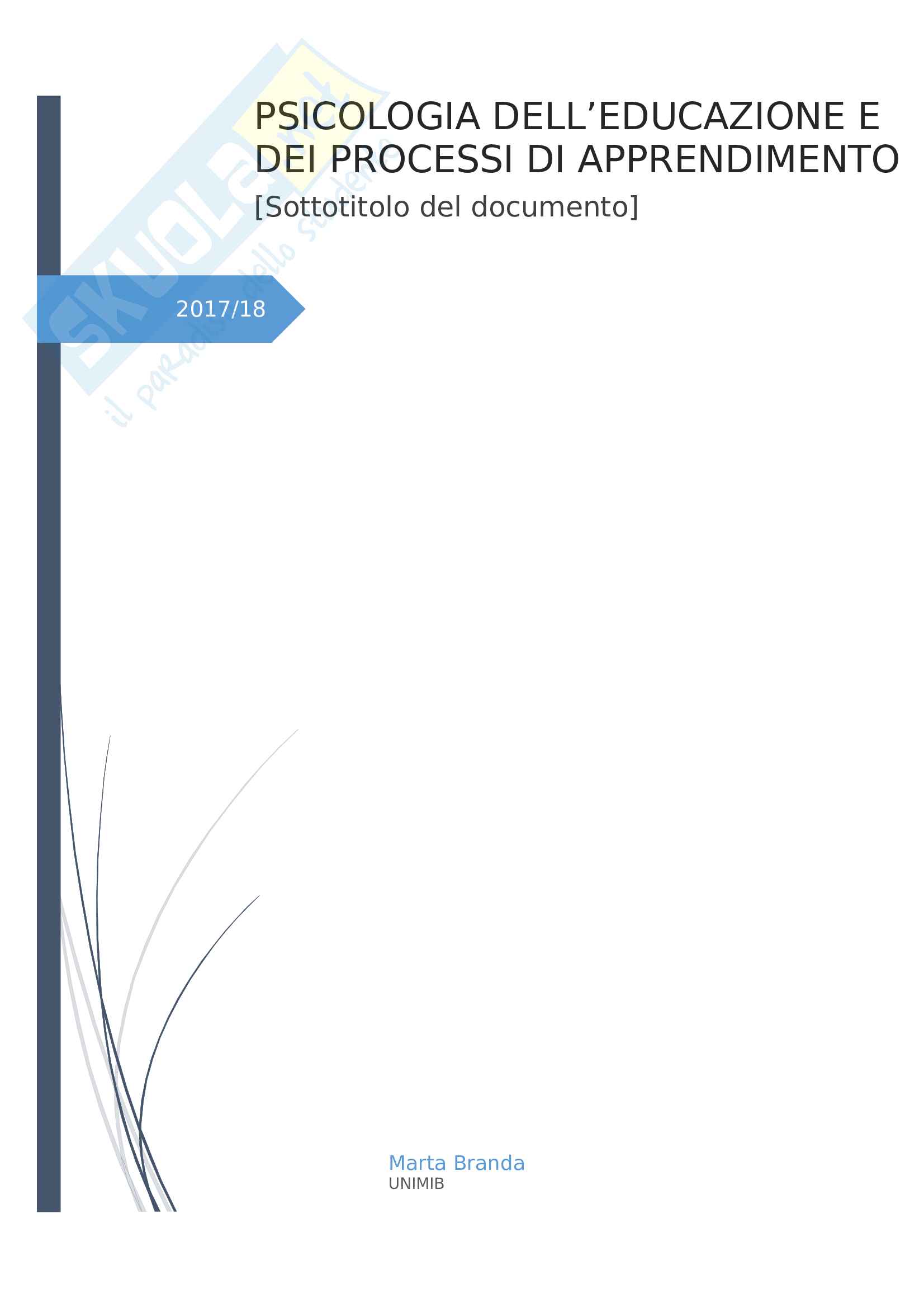 Psicologia dell'educazione Pag. 1