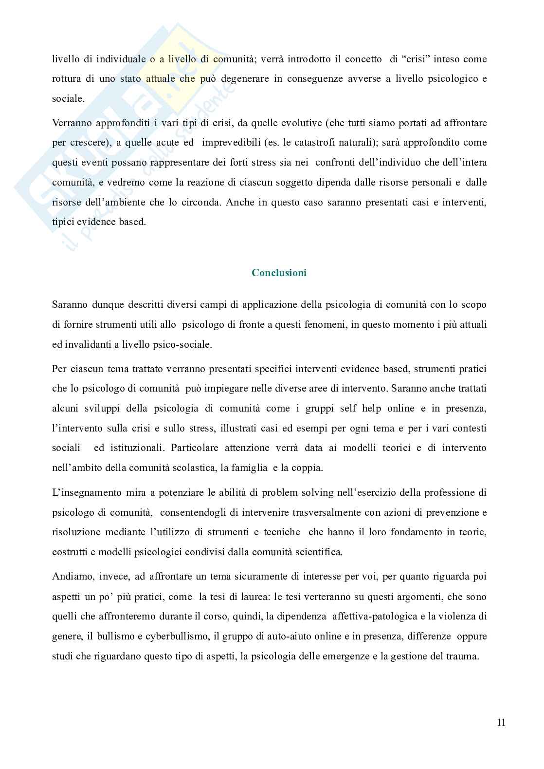 Estratto appunti Modelli teorici e operativi della psicologia di comunità Pag. 11