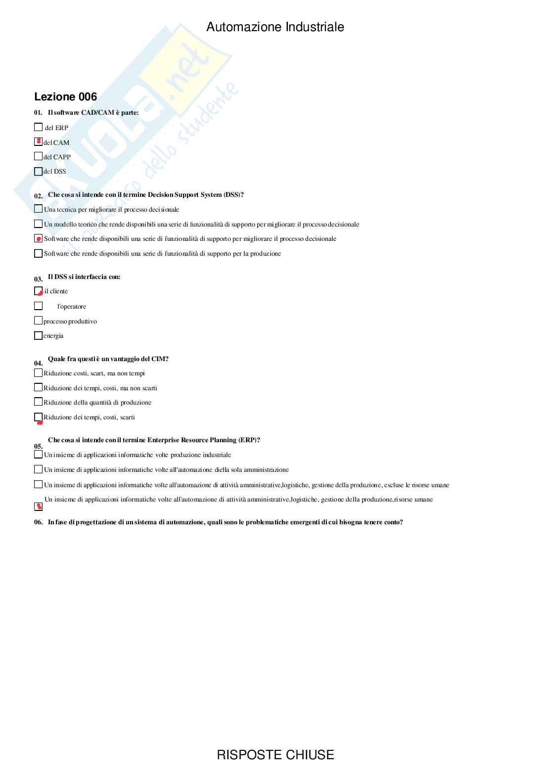 Automazione industriale - Paniere compilato Pag. 6