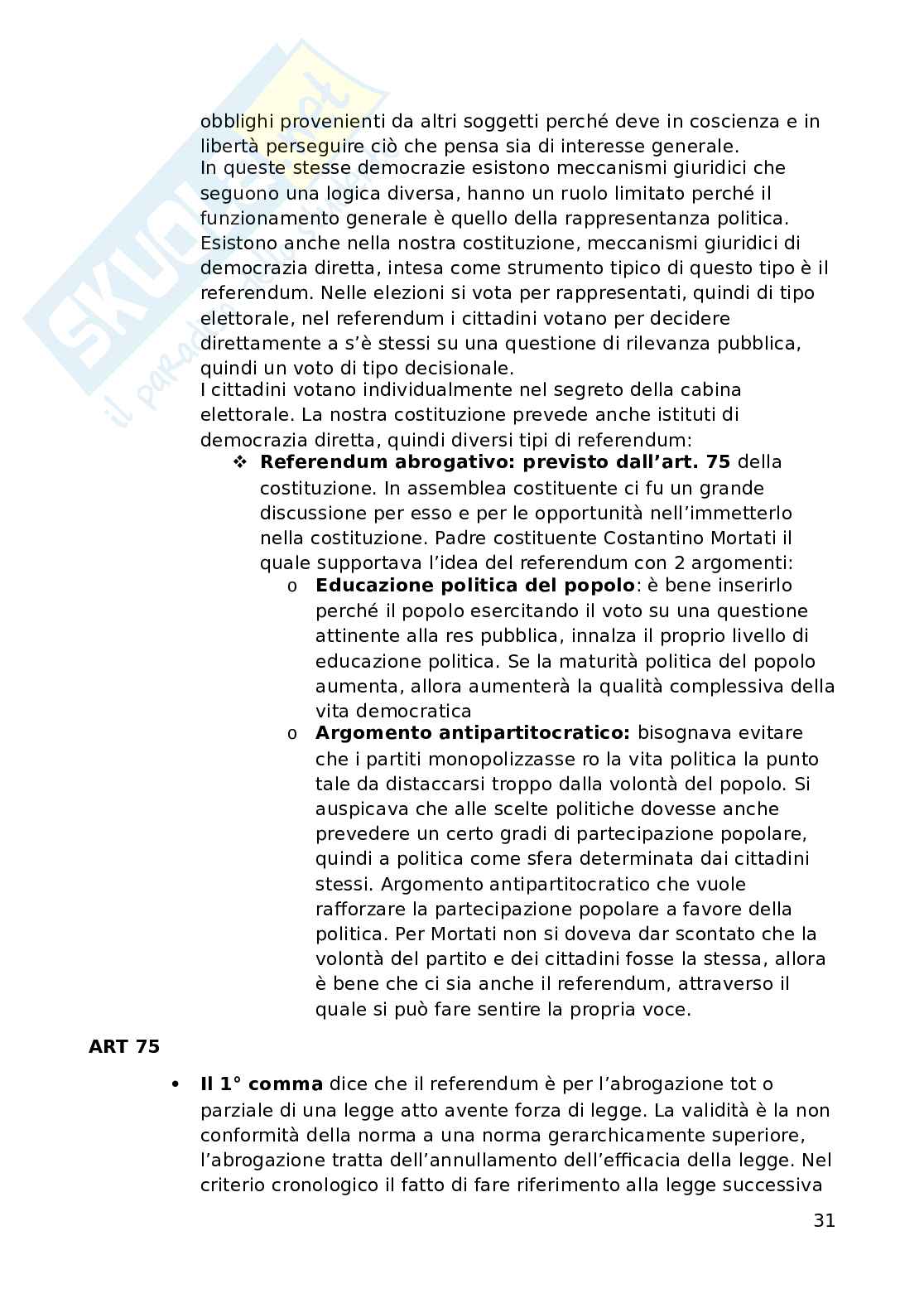 Appunti di Diritto costituzionale Pag. 31