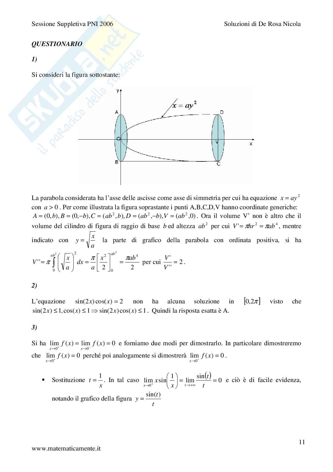 2006 - Liceo scientifico PNI sessione suppletiva Pag. 11