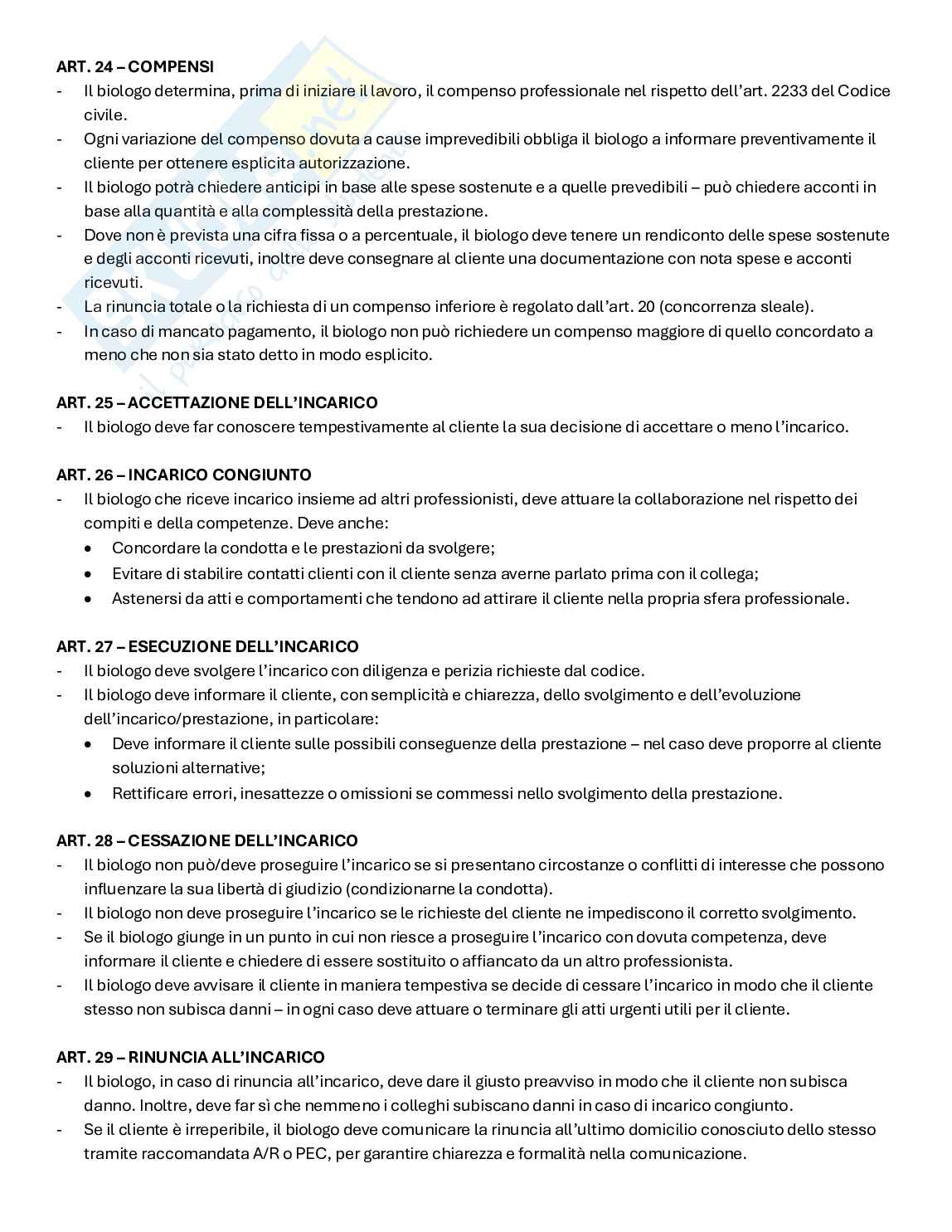 Codice deontologico per Esame di Stato per biologo (va bene per tutte le università) Pag. 6
