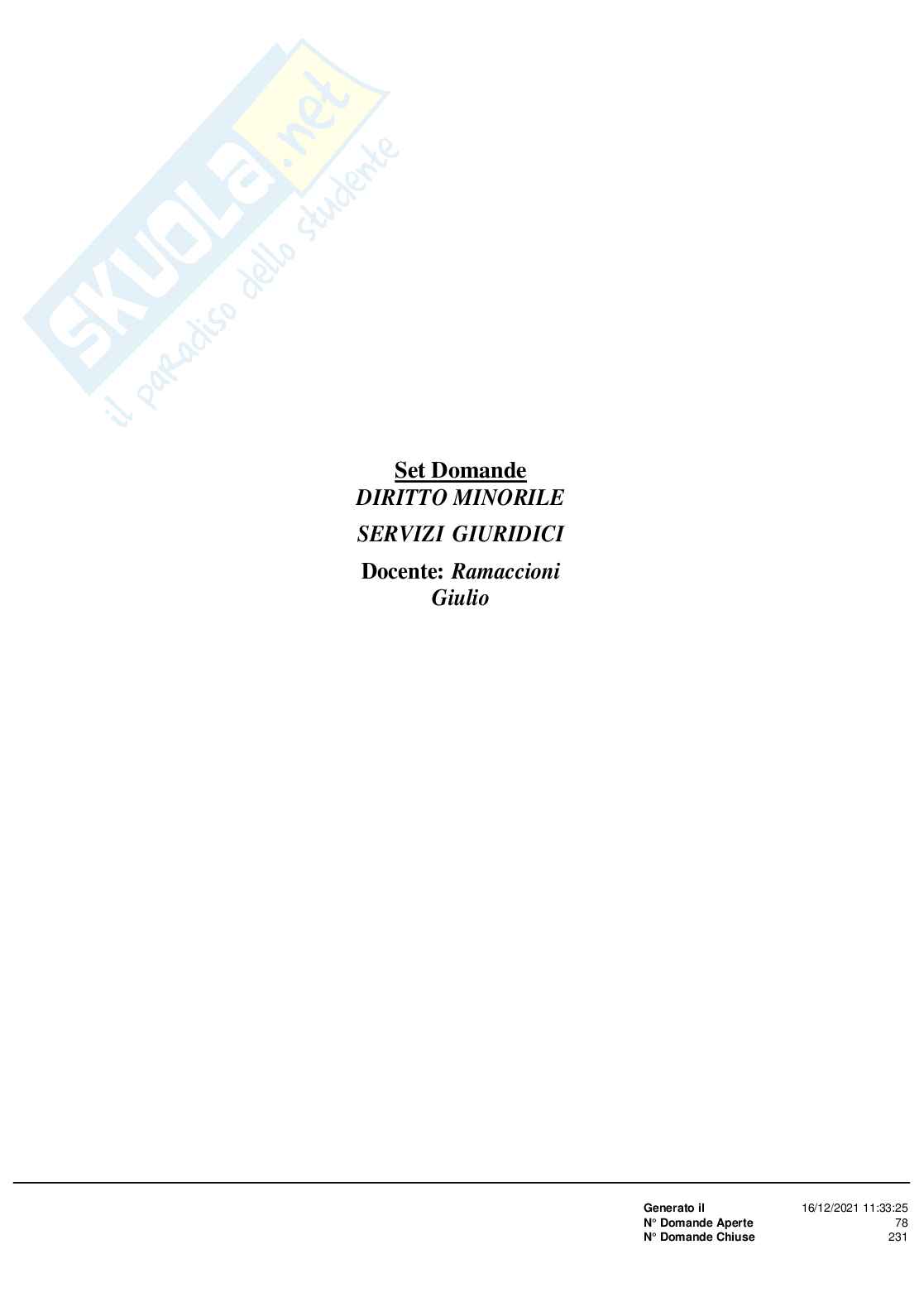 Paniere Diritto minorile Pag. 1