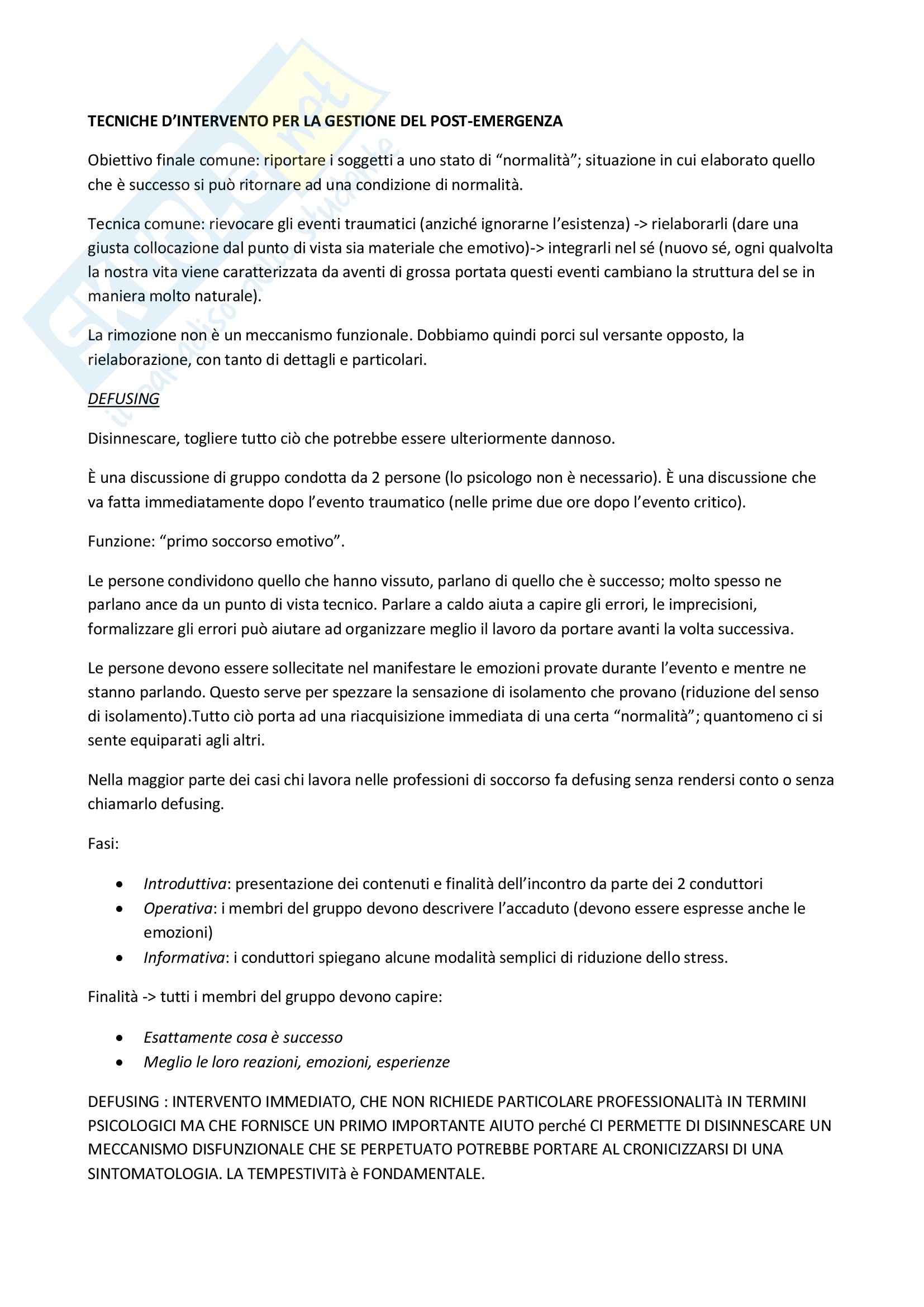 Gestione personale emergenza: Appunti di Psicologia delle organizzazioni Pag. 6