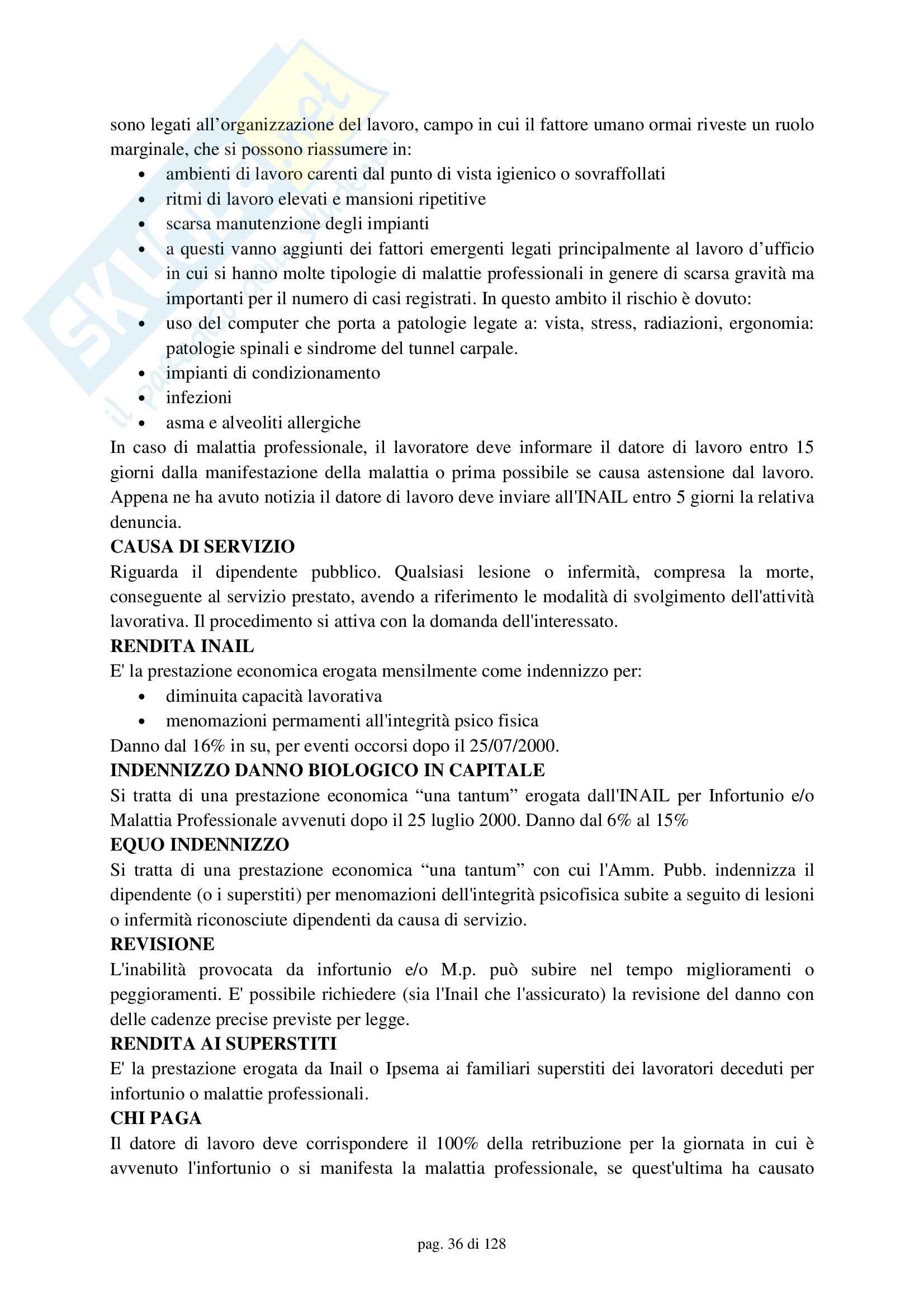 Medicina del lavoro – Compendio Pag. 36