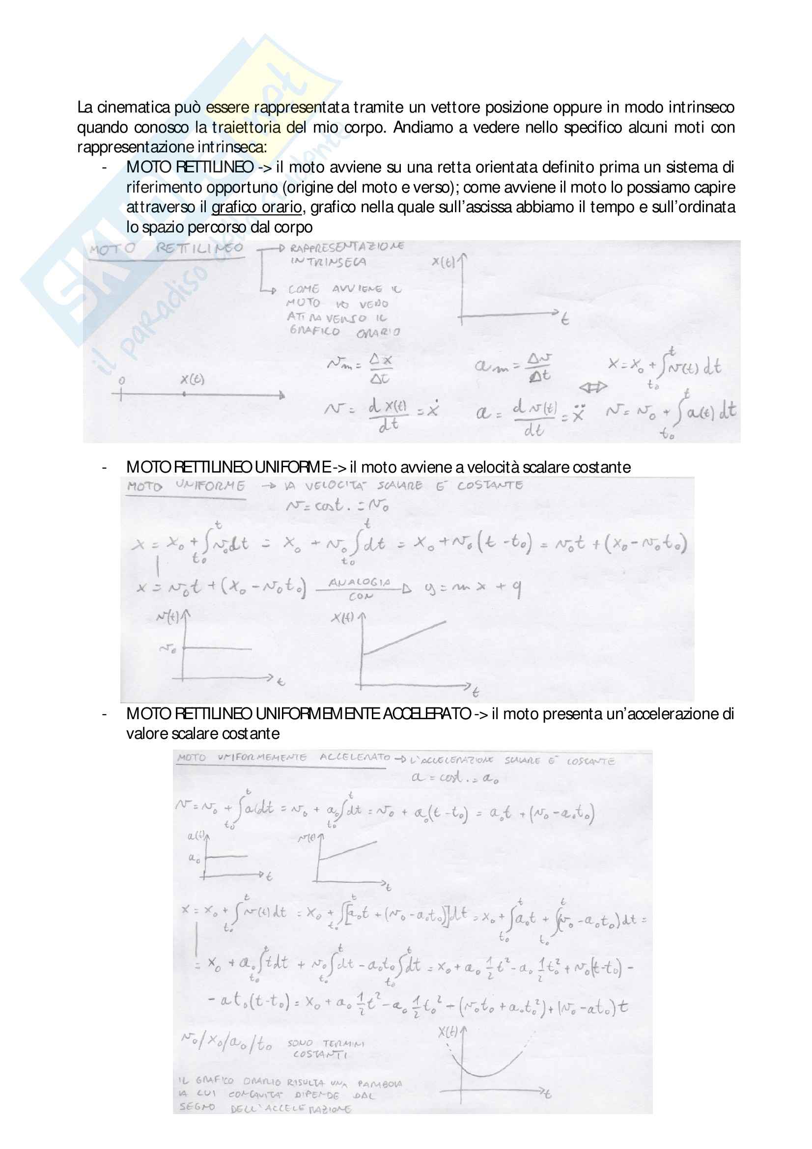 Velocità e accelerazione vettoriale, Fisica I Pag. 1