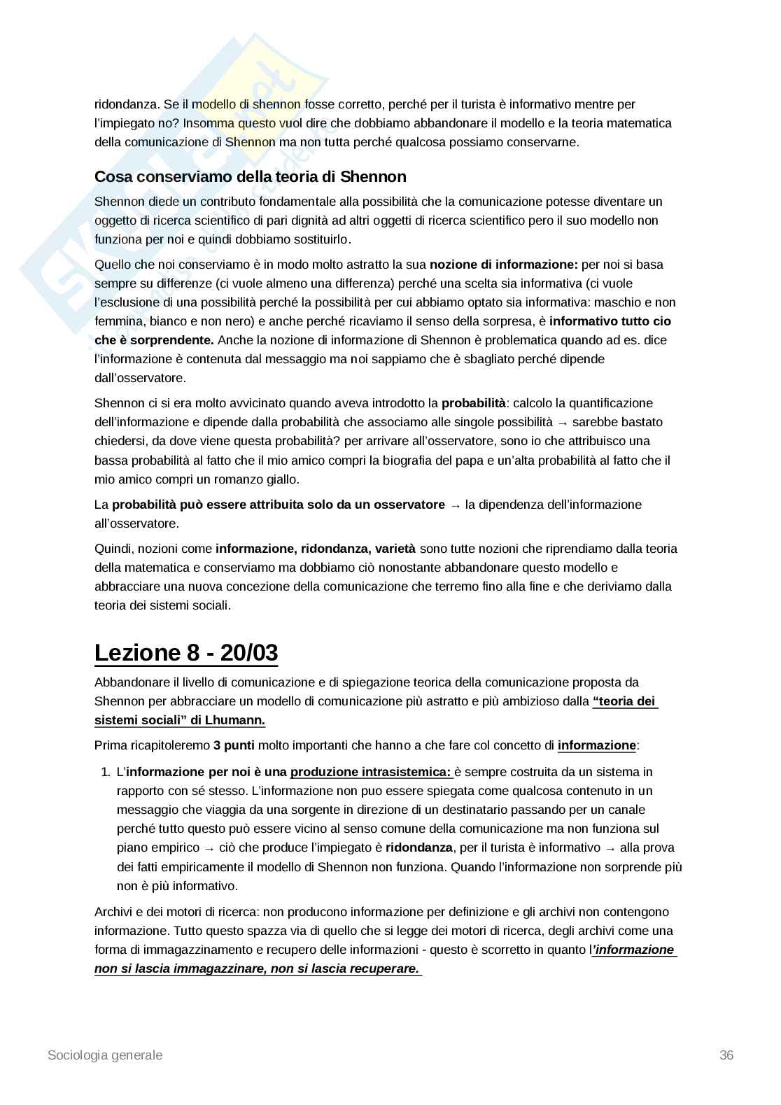 Appunti presi a lezione Sociologia generale   Pag. 36