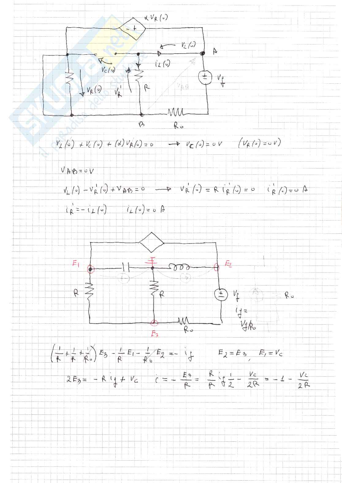 Esercizi svolti di Elettrotecnica sul regime transitorio - Parte 2 Pag. 6