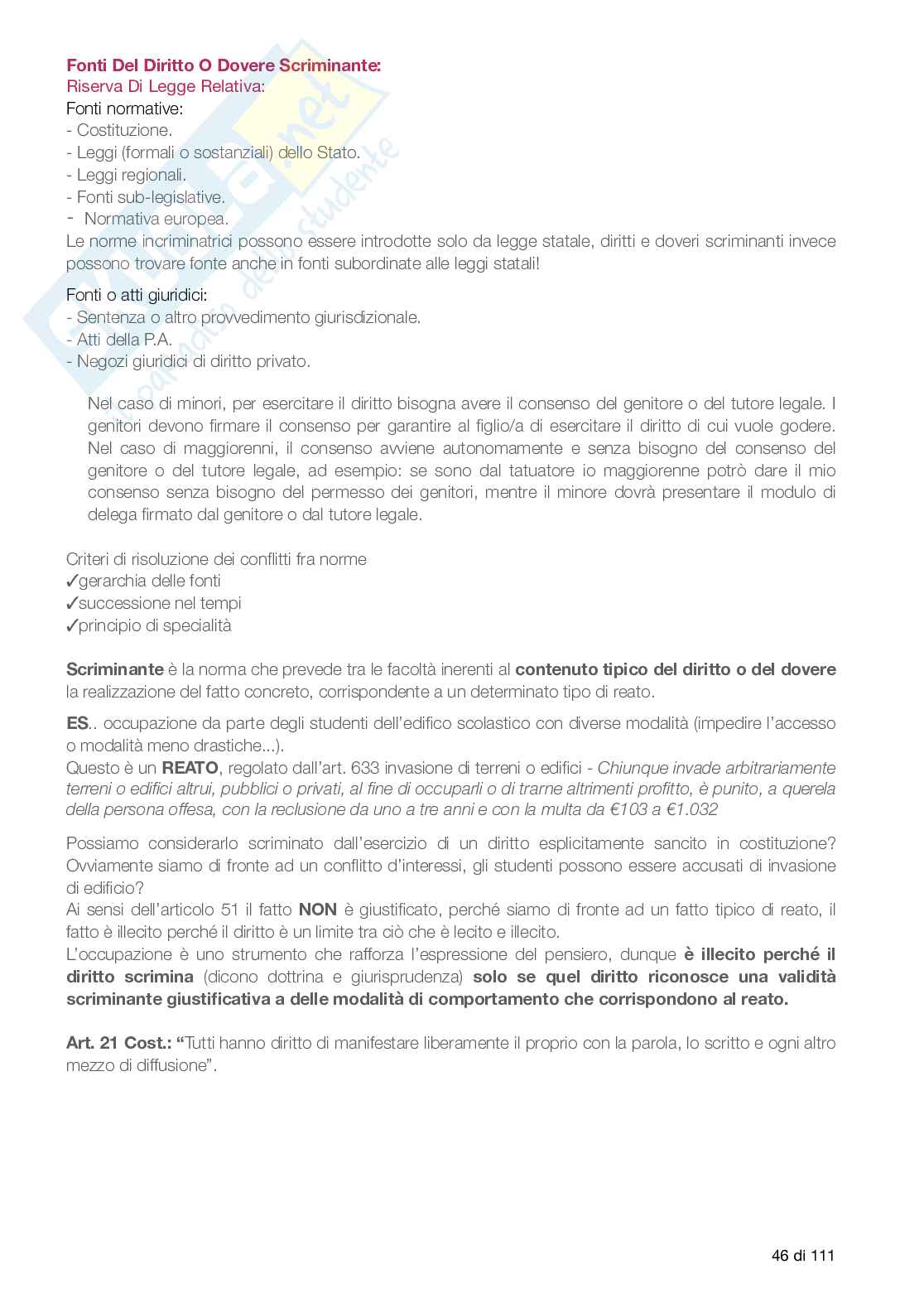 Riassunto esame Diritto penale , Prof. Dodaro Giandomenico, libro consigliato Diritto penale - elementi di parte genale , Roberto Bartoli Pag. 46