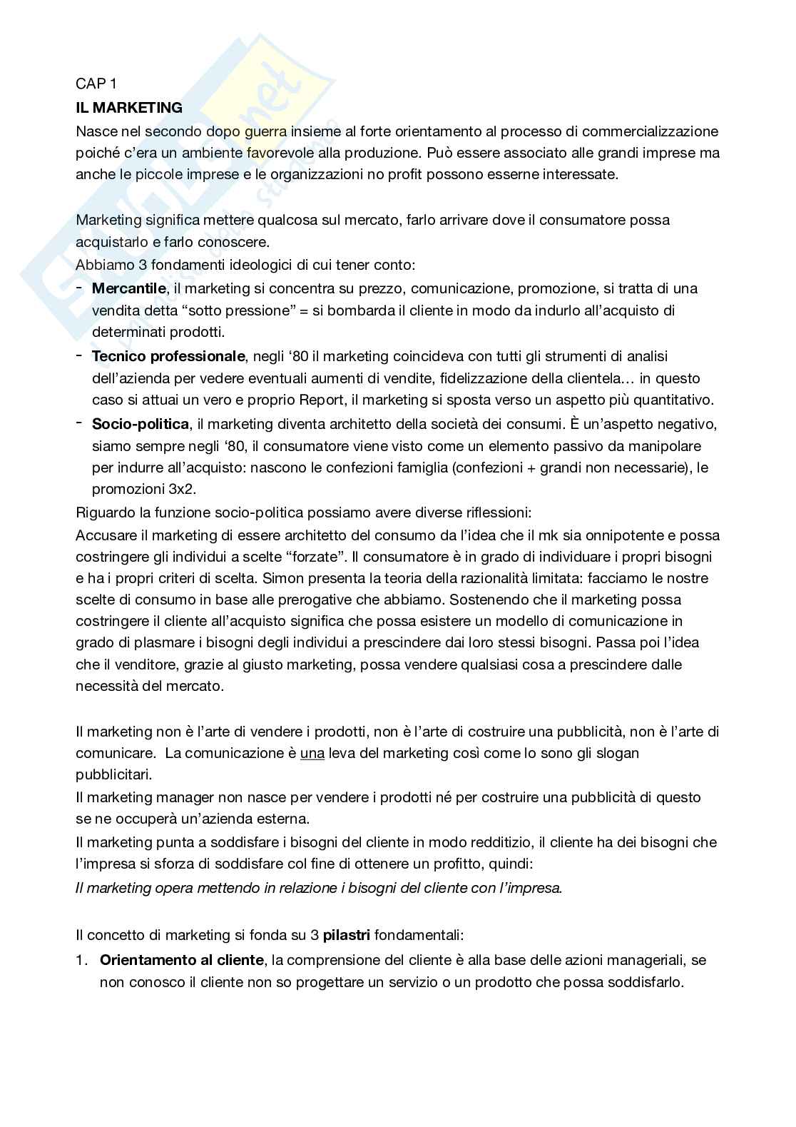 Appunti di Marketing strategico Pag. 1