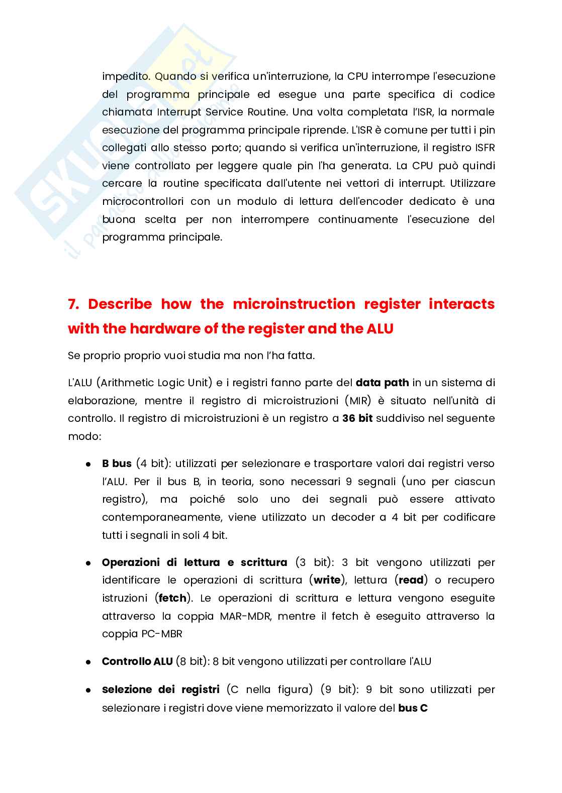 Risposte a domande frequenti dell’esame di Microprocessor and based instrumentation Pag. 11