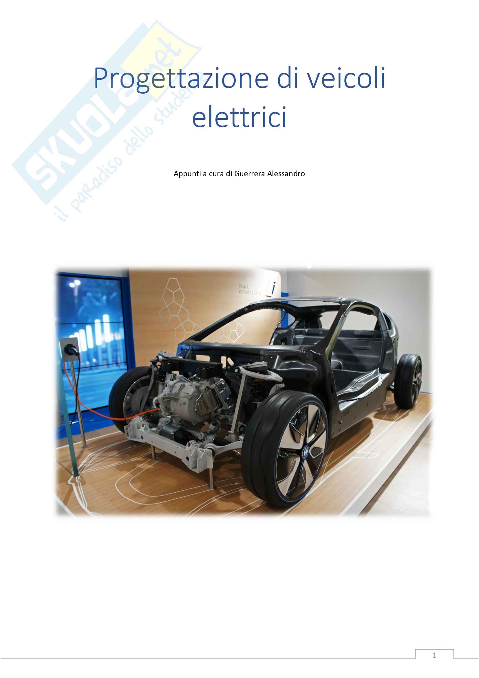 Appunti di Progettazione di Veicoli Elettrici Pag. 1