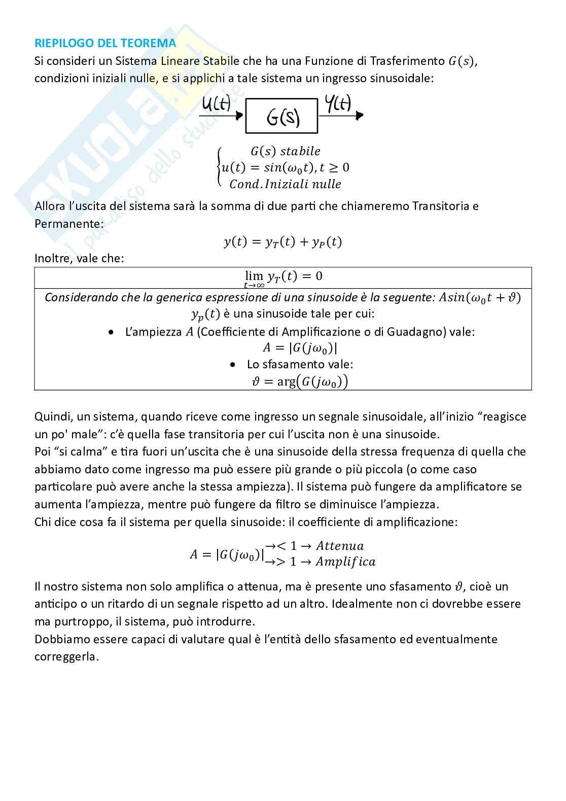 Controlli automatici, parte 5 - Risposta in frequenza Pag. 6