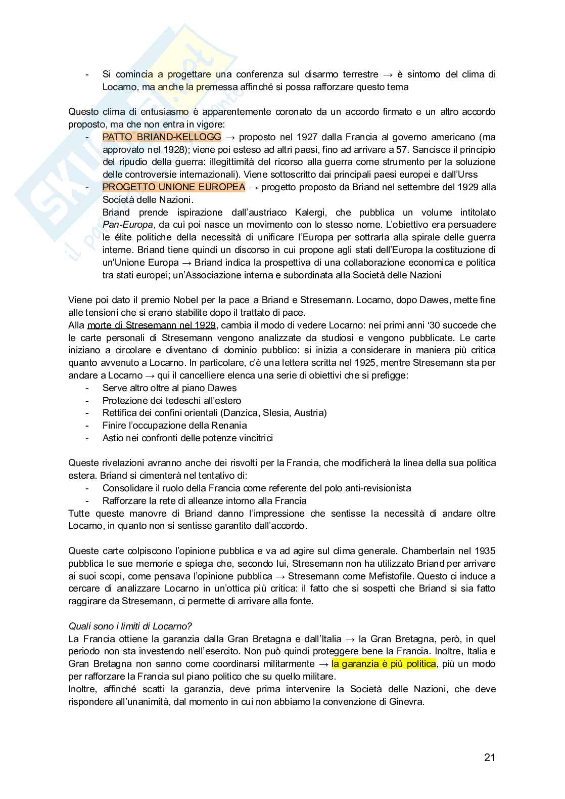 Storia delle relazioni internazionali Pag. 21