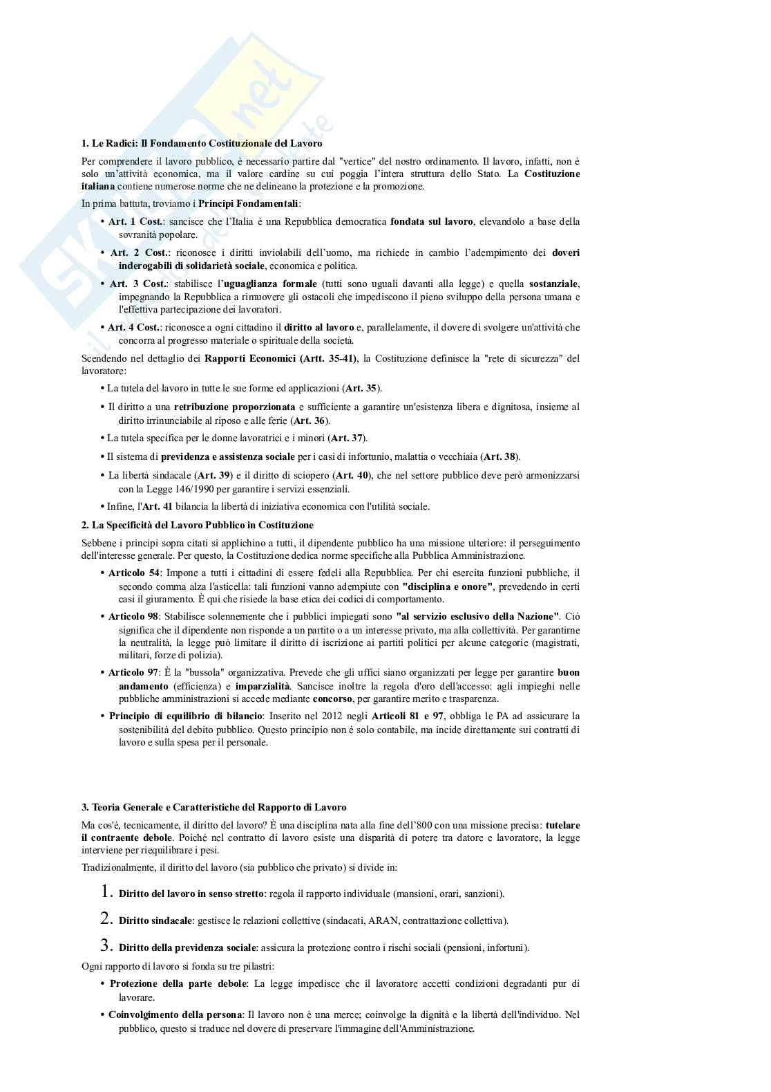 Rapporto di lavoro nel settore pubblico  Pag. 1