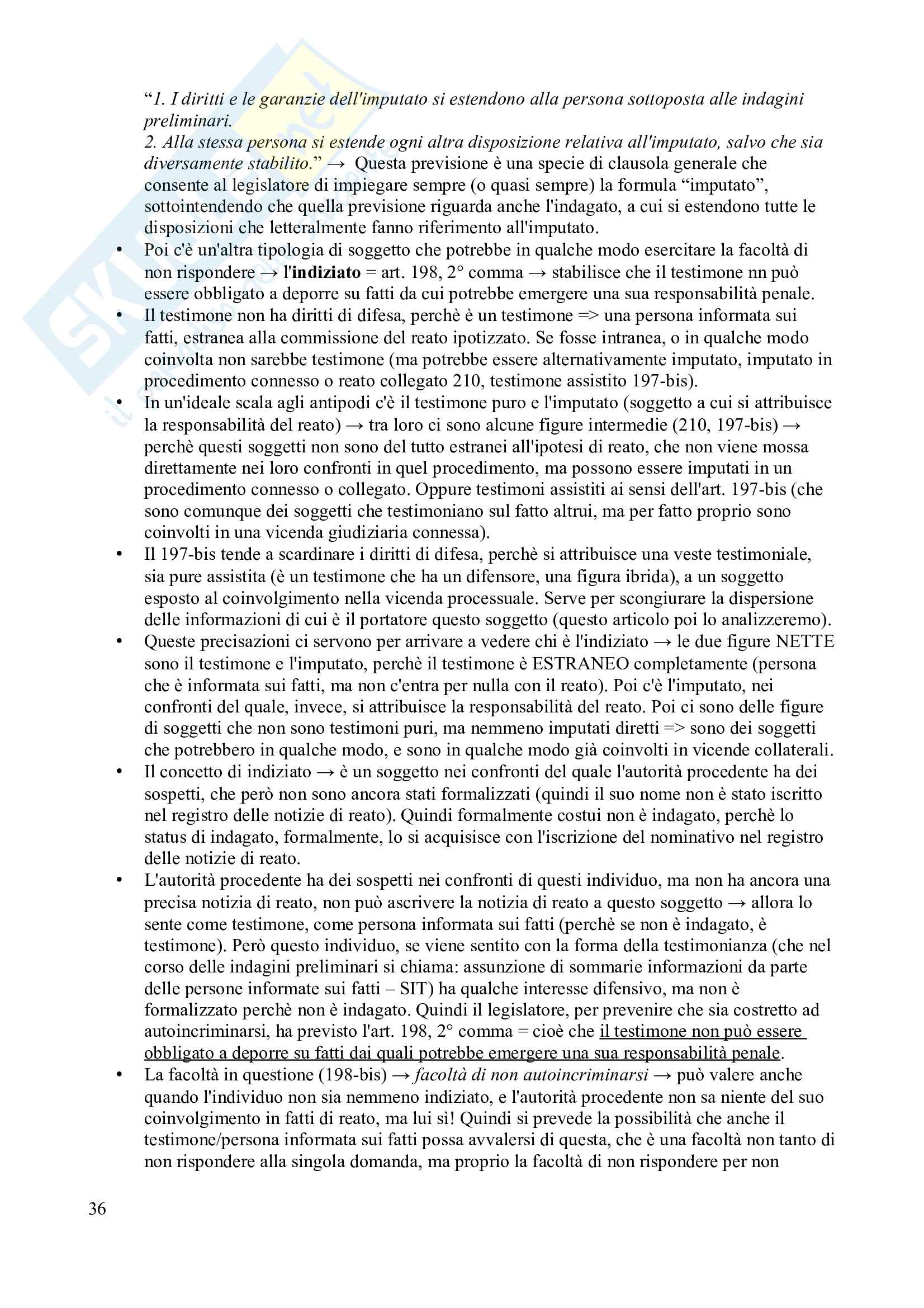 Appunti delle lezioni Procedura penale Pag. 36