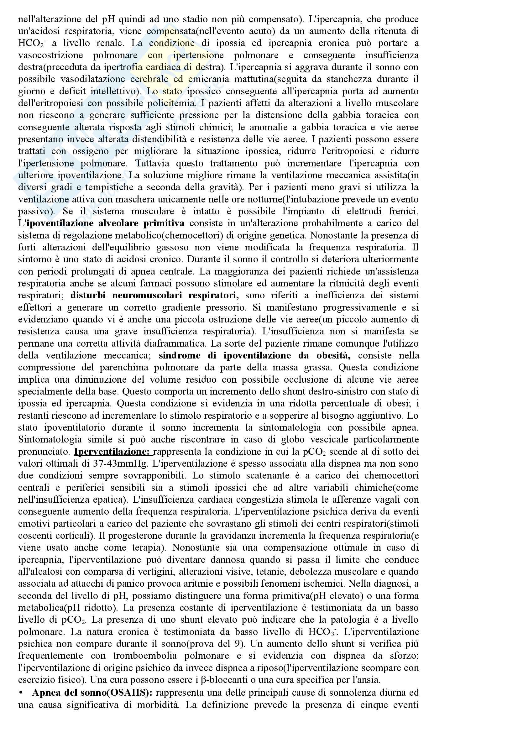 Riassunto esame Semeiotica e sistematica I, prof. Blasi, libro consigliato Prinicipi di medicina interna: Parte Pneumologia, Harrison Pag. 21