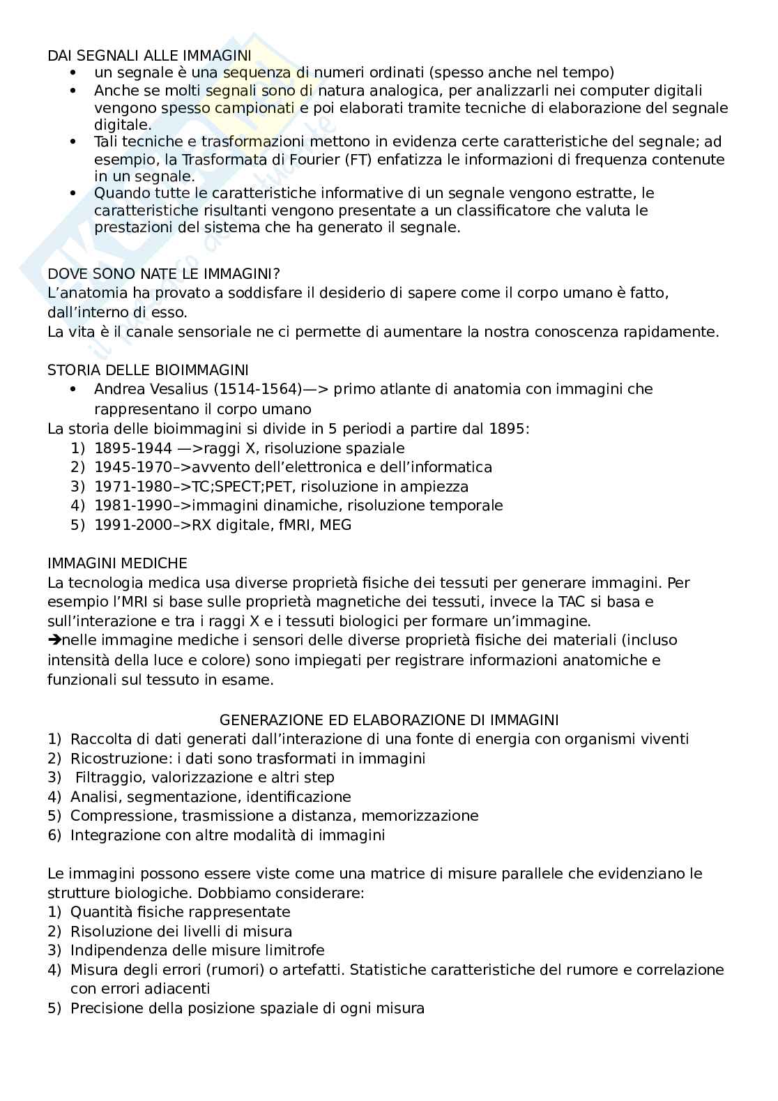 Principi di Bioimmagini Pag. 1