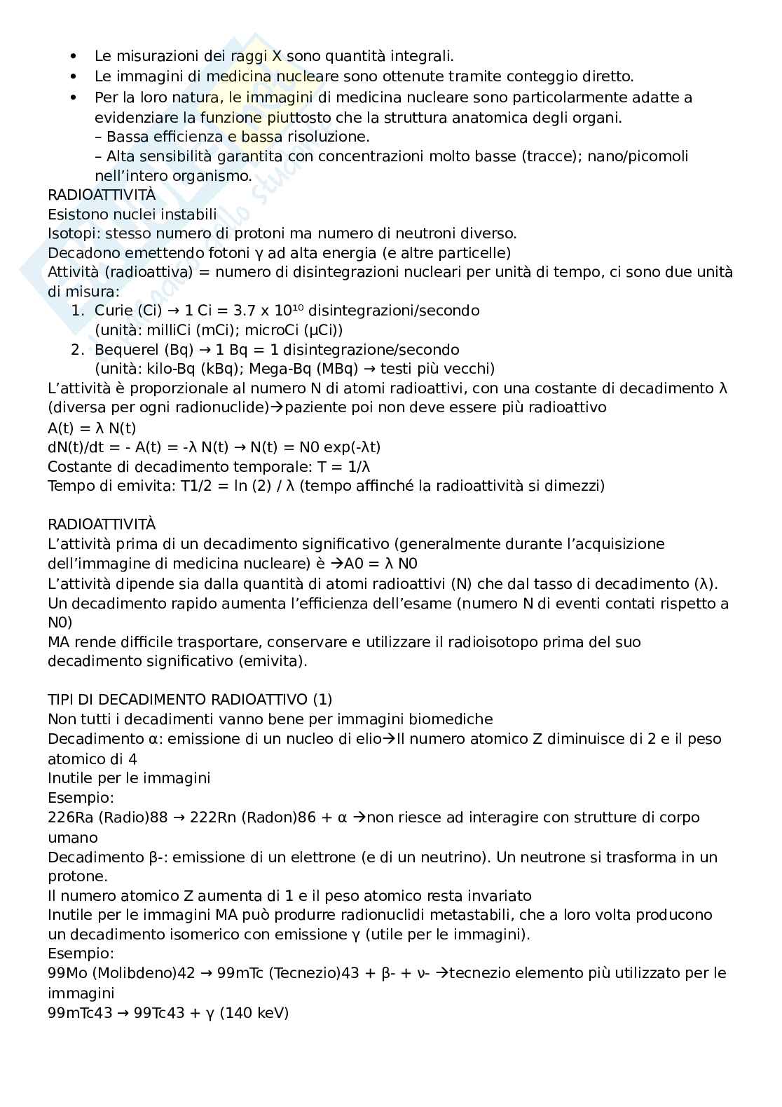 Principi di Bioimmagini Pag. 41