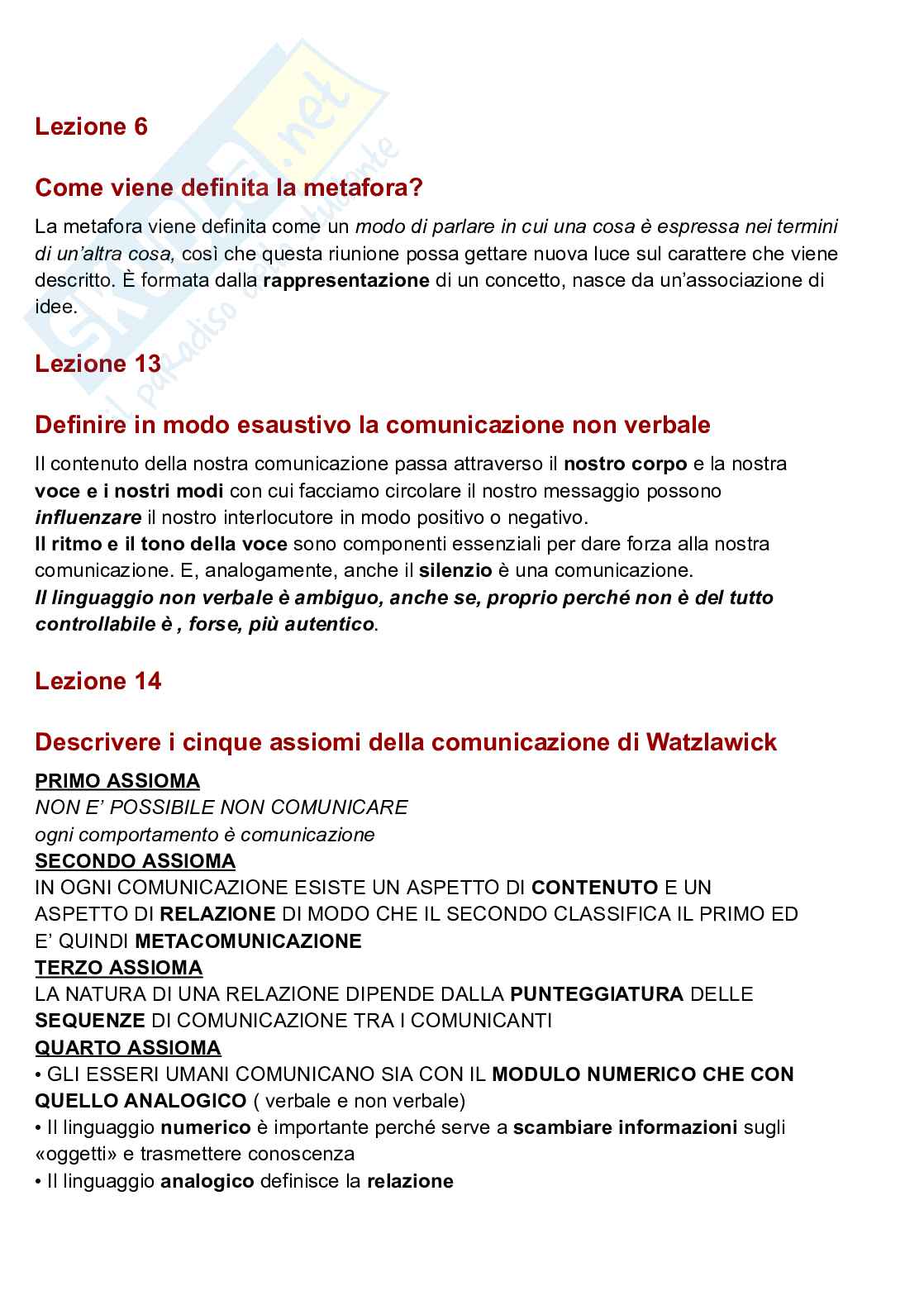 Domande aperte esame Linguaggi espressivi, evidenziate le domande uscite all'esame del 10/10/23 Pag. 6