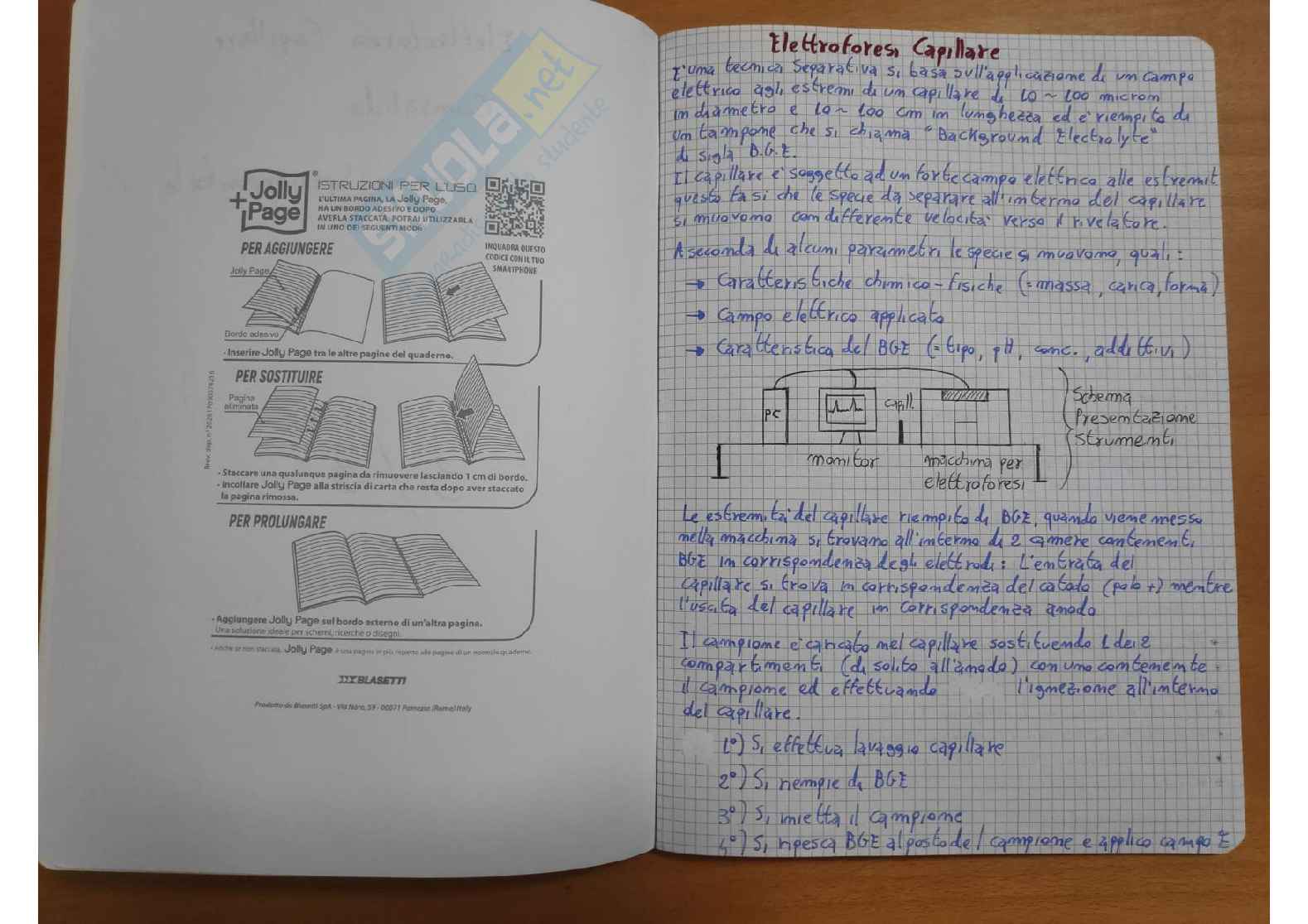 Riassunto esame Chimica analitica farmaecutica, Prof. Orlandini Serena, libro consigliato Riassunto Elettroforesi, Convalida e Disegno Sperimentale, Lorenzo Coppini Pag. 1