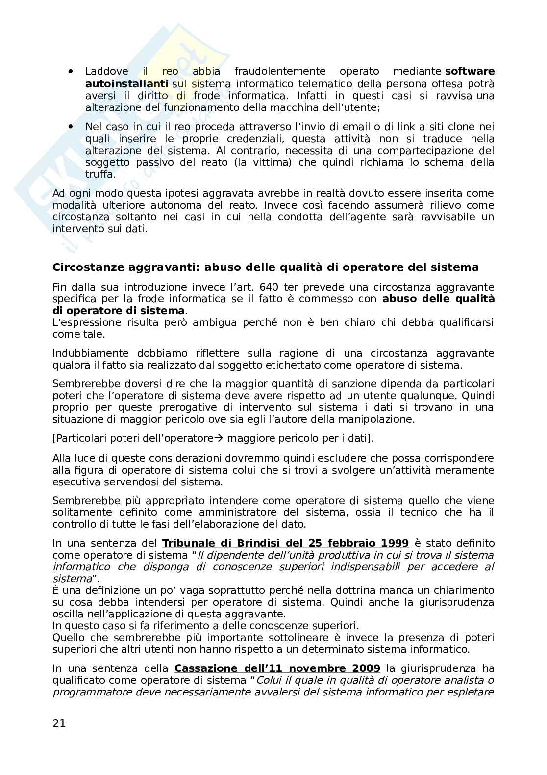 Diritto penale dell'informatica Pag. 21