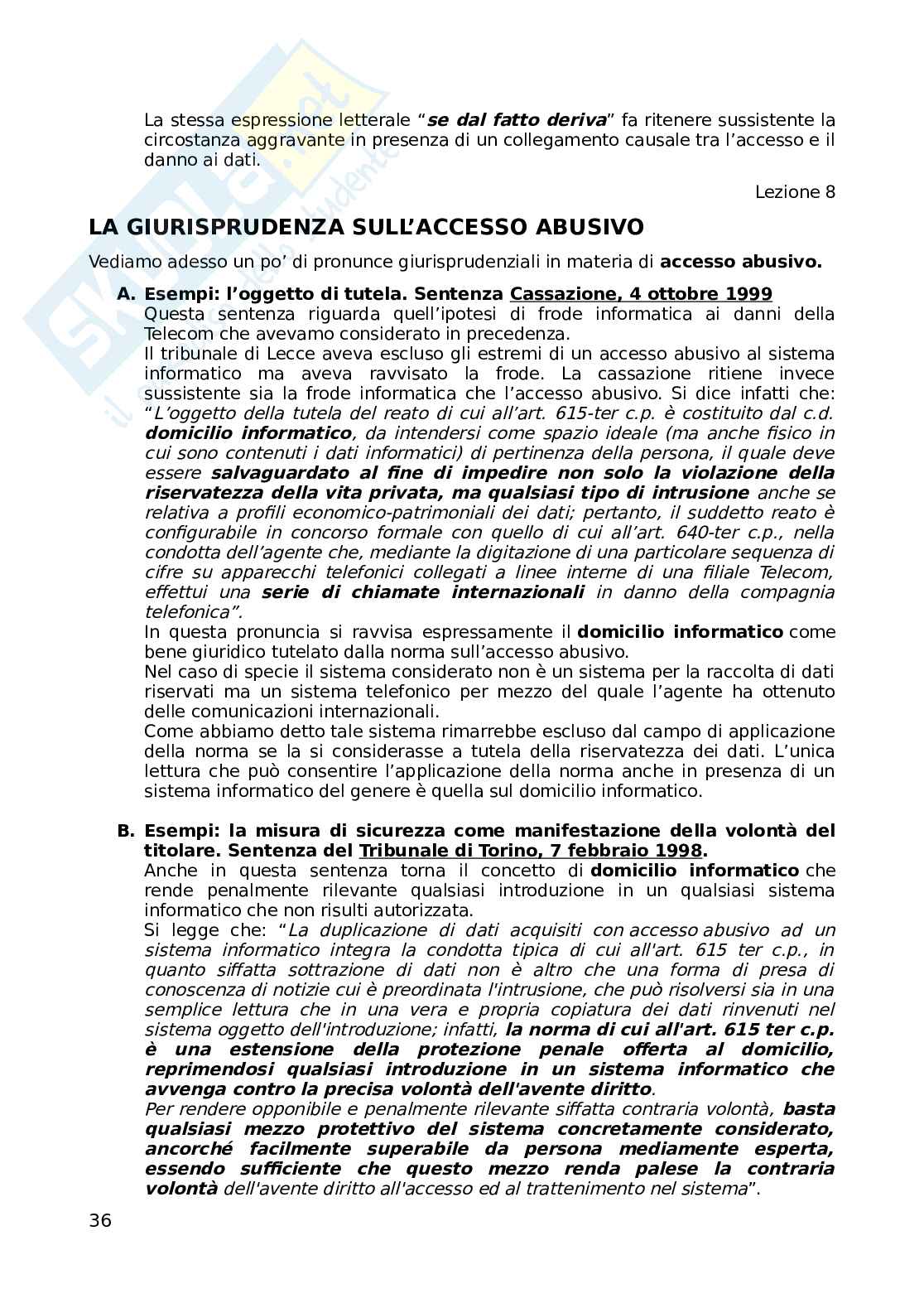 Diritto penale dell'informatica Pag. 36