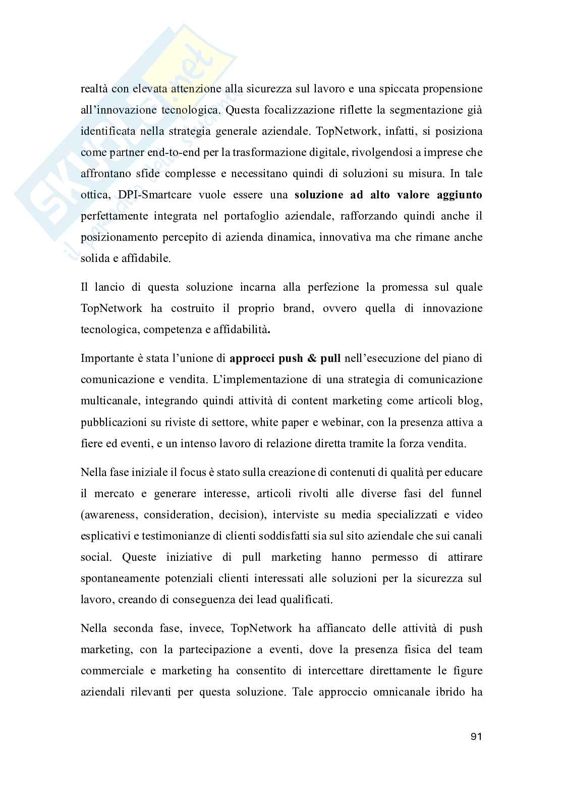 Marketing nell'era digitale: analisi teorica e applicazione nel caso DPI-Smartcare di TopNetwork Pag. 91