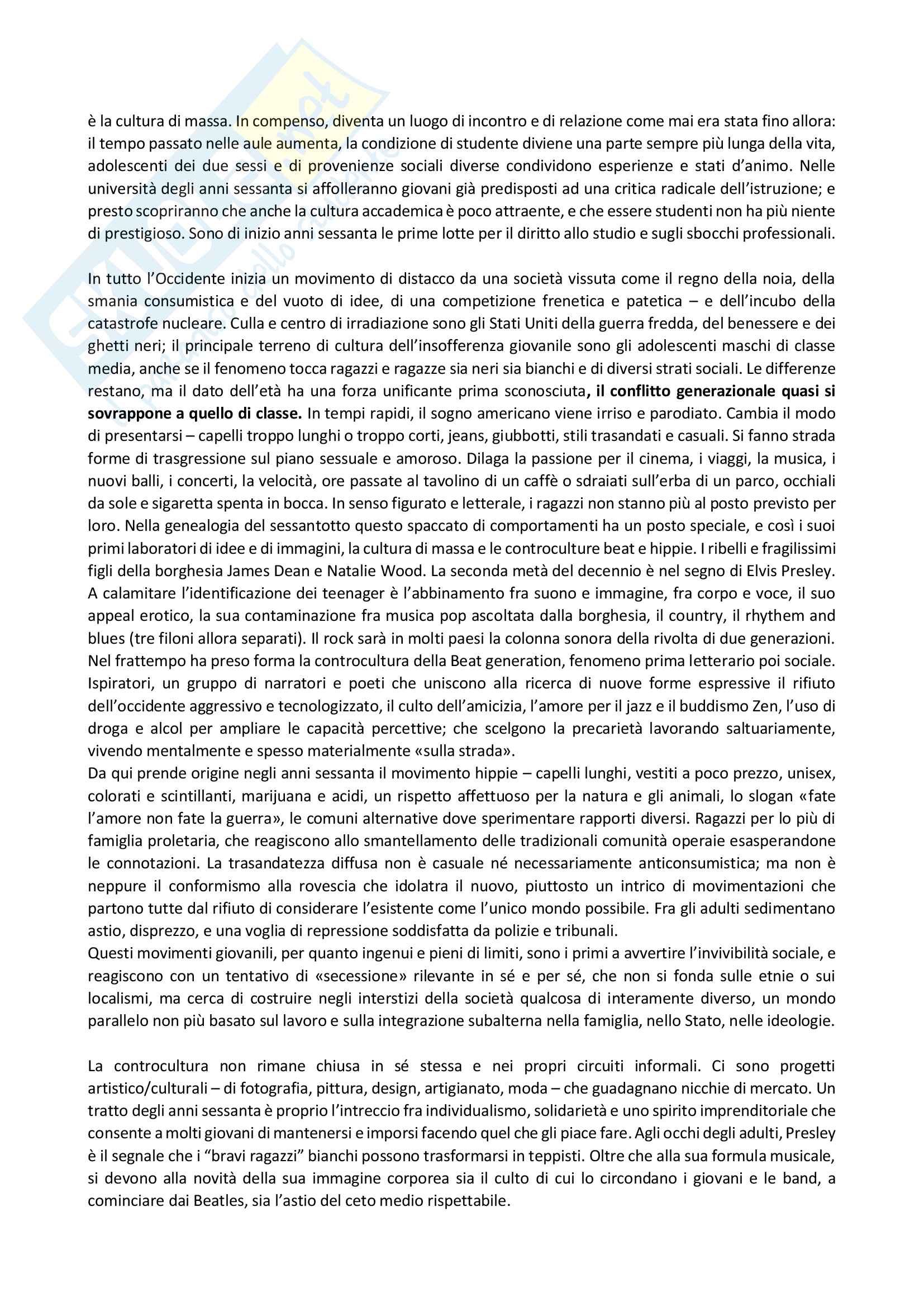 Riassunto esame storia contemporanea, prof. Daniela Calanca, libro consigliato Colpi di cuore - Storie del Sessantotto Pag. 2
