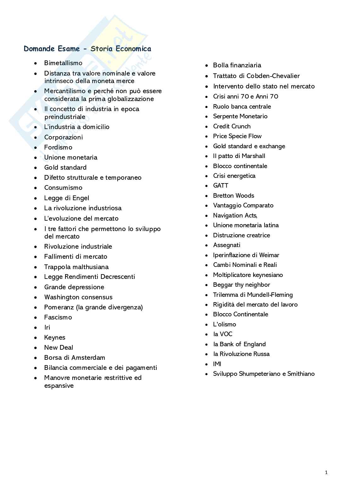 Riassunto esame Storia economica, Prof. Schisani Maria Carmela, libro consigliato Potere e ricchezza, Schisani  Pag. 1