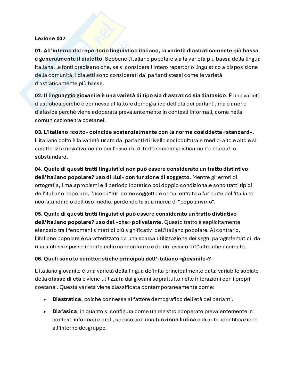 Linguistica italiana: moduli 002-048 Pag. 11