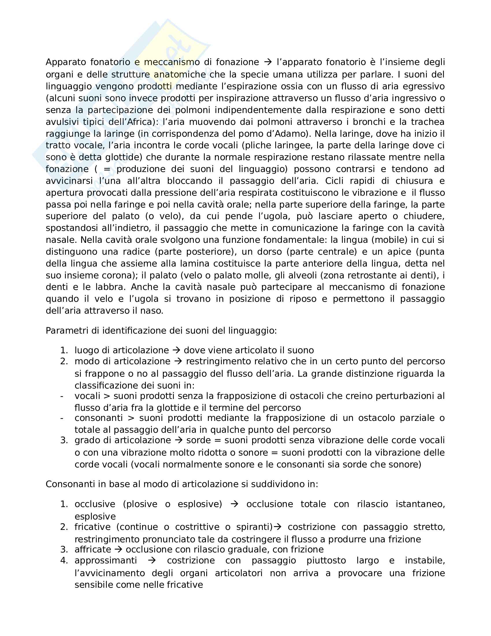 Riassunto esame linguistica italiana, prof. Corino, libro consigliato Manuale di linguistica italiana Pag. 21