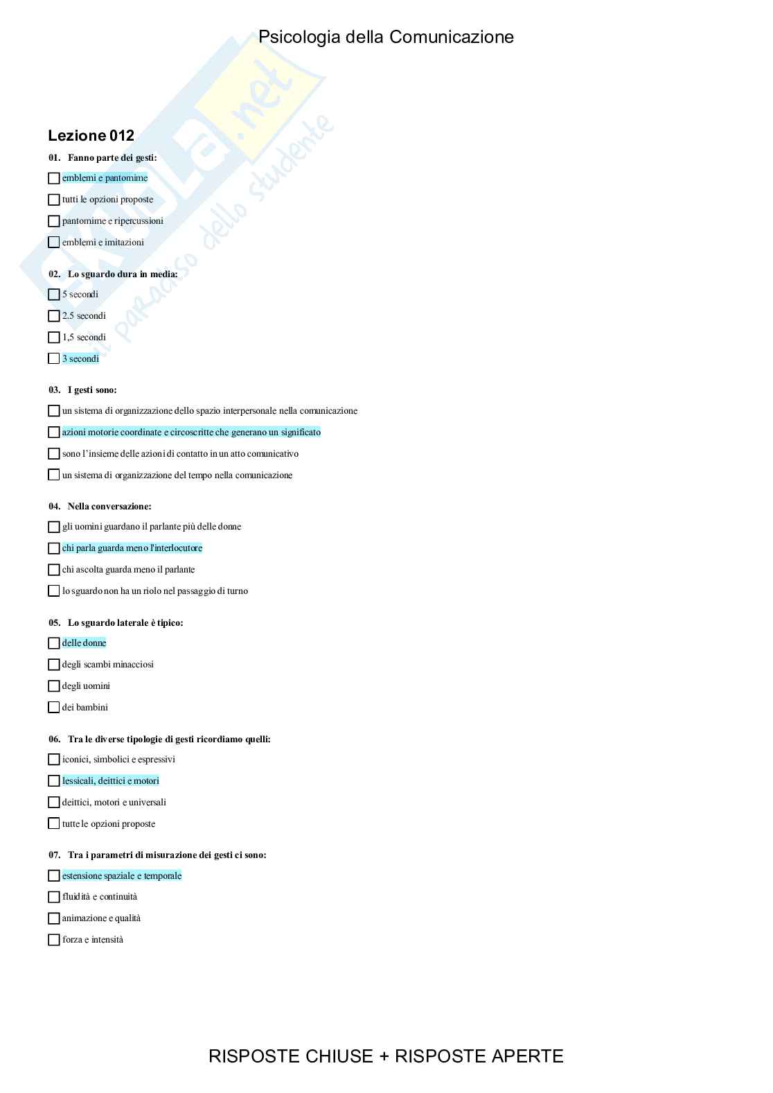 Psicologia della Comunicazione - Paniere compilato Pag. 16