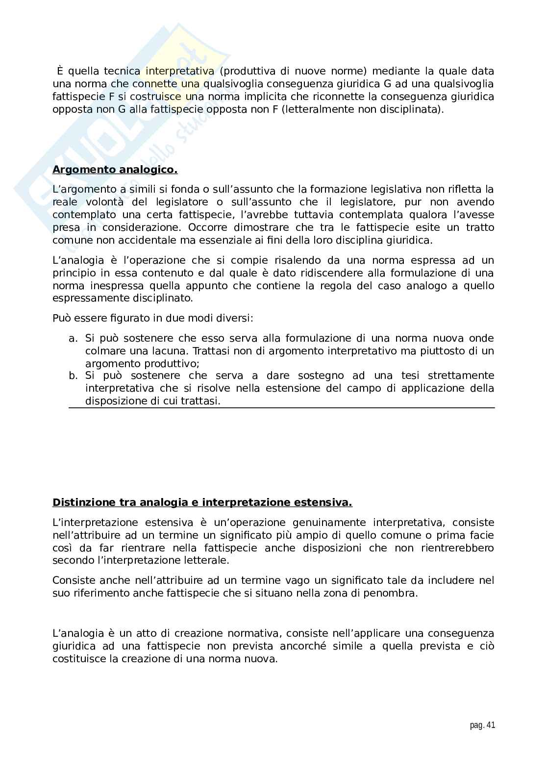Riassunto esame Teoria e tecnica dell'interpretazione giuridica, Prof. Itzcovich Giulio, libro consigliato L'interpretazione dei documenti normativi, Riccardo Guastini Pag. 41