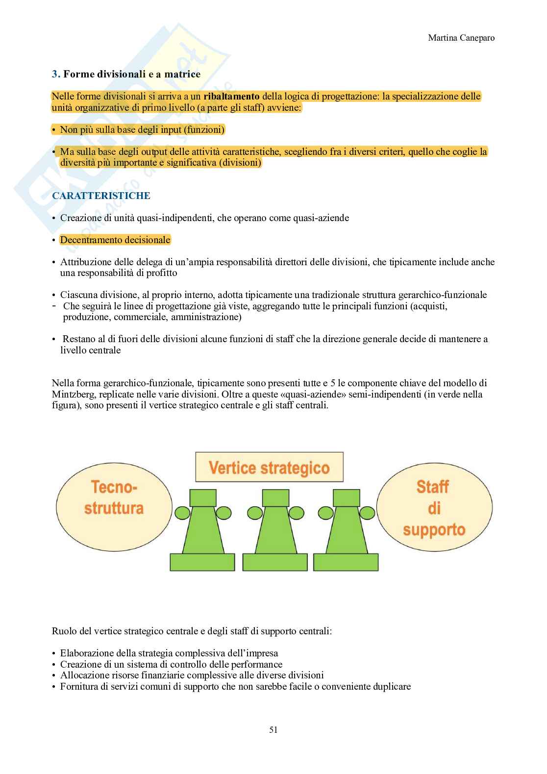 Organizzazione aziendale – Teoria completa in 9 capitoli (canvas, Mintzberg, forme) Pag. 51