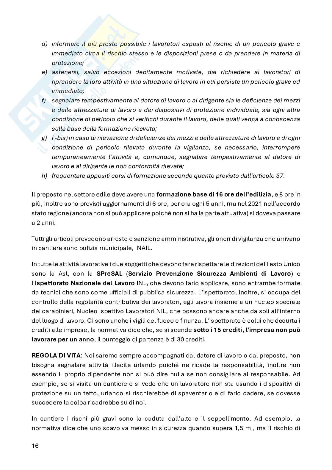 Appunti Organizzazione del cantiere Pag. 16