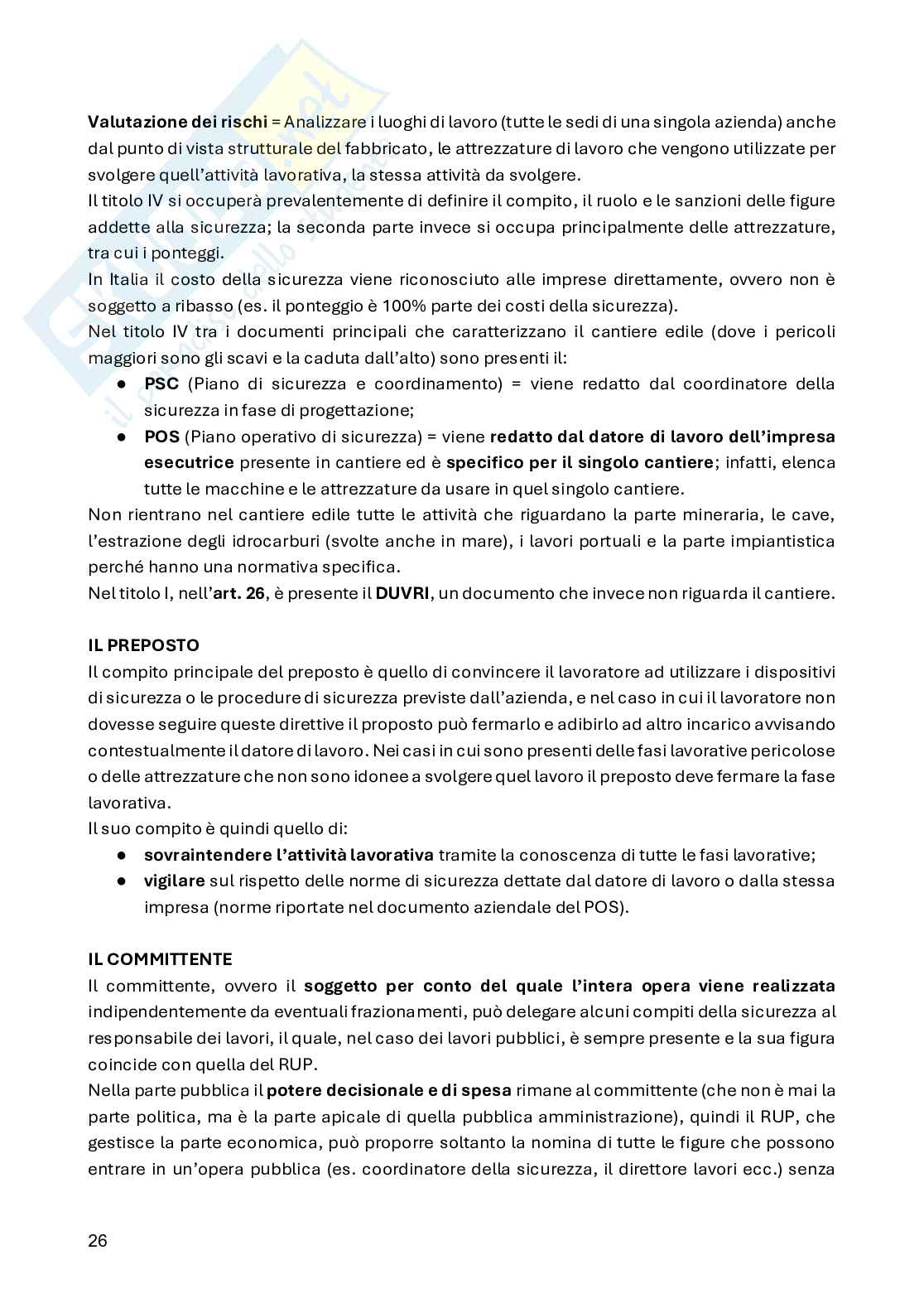 Appunti Organizzazione del cantiere Pag. 26