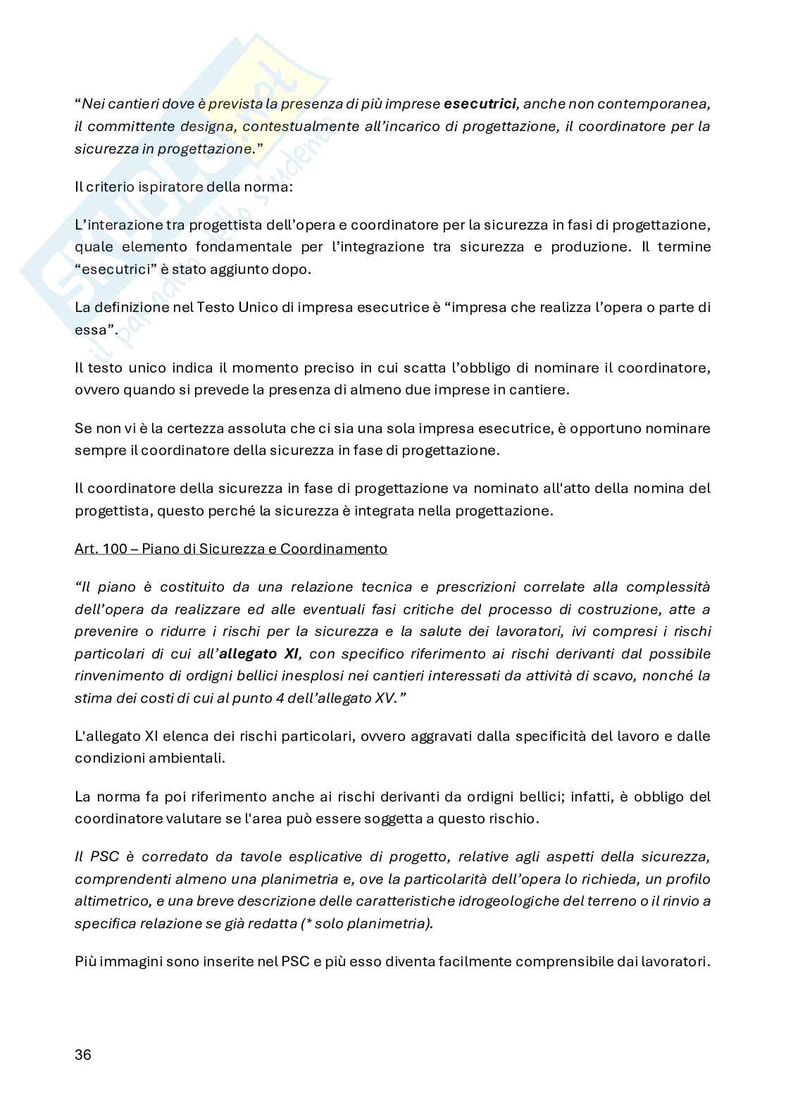 Appunti Organizzazione del cantiere Pag. 36